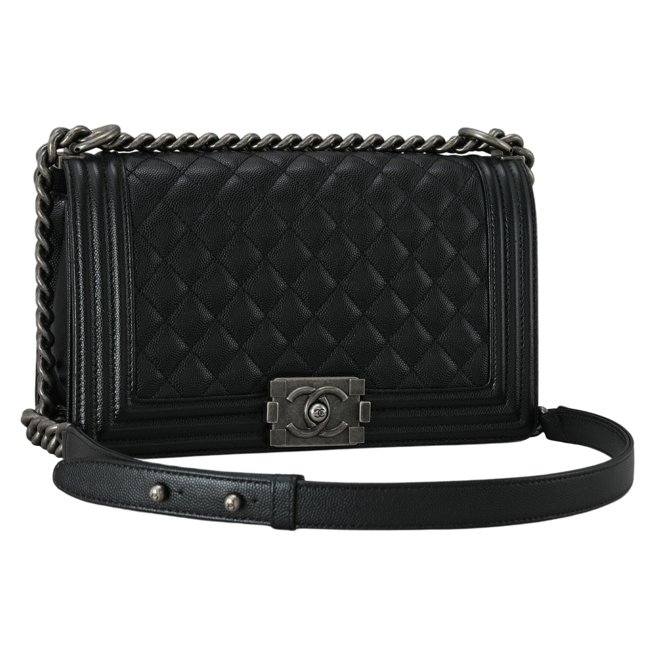 CHANEL(USED)샤넬 캐비어 보이샤넬 미듐 플랩백