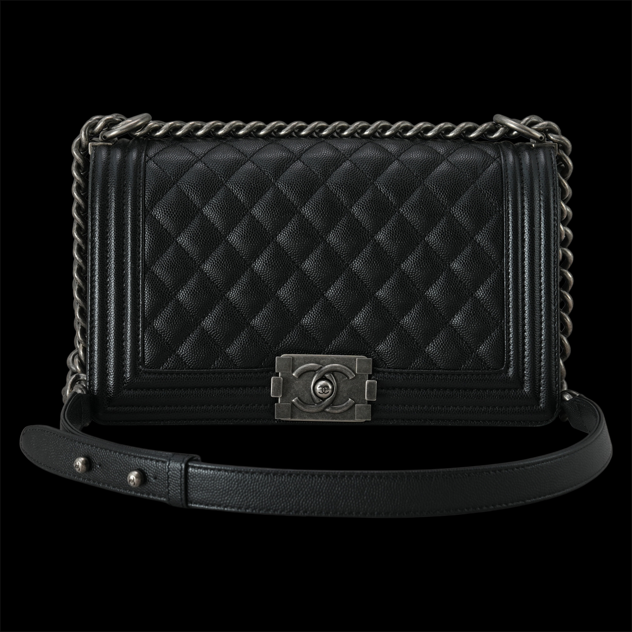 CHANEL(USED)샤넬 캐비어 보이샤넬 미듐 플랩백
