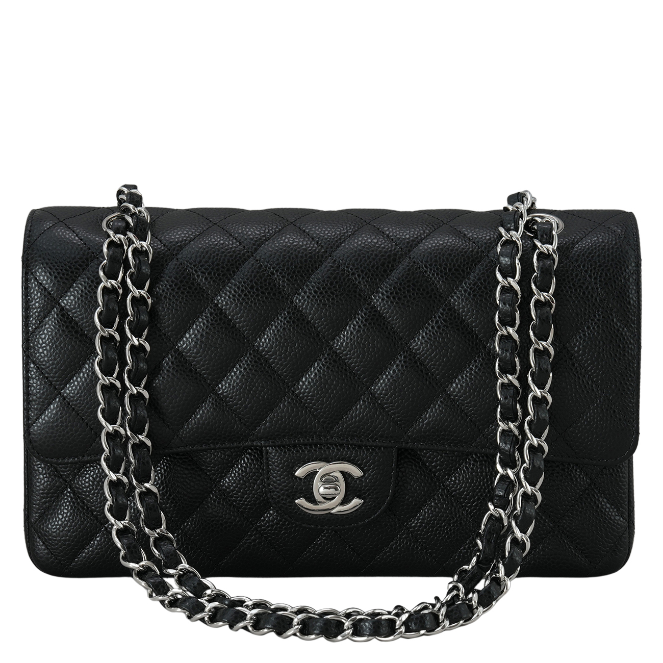 CHANEL(USED)샤넬 A01112 캐비어 클래식 미듐 플랩백