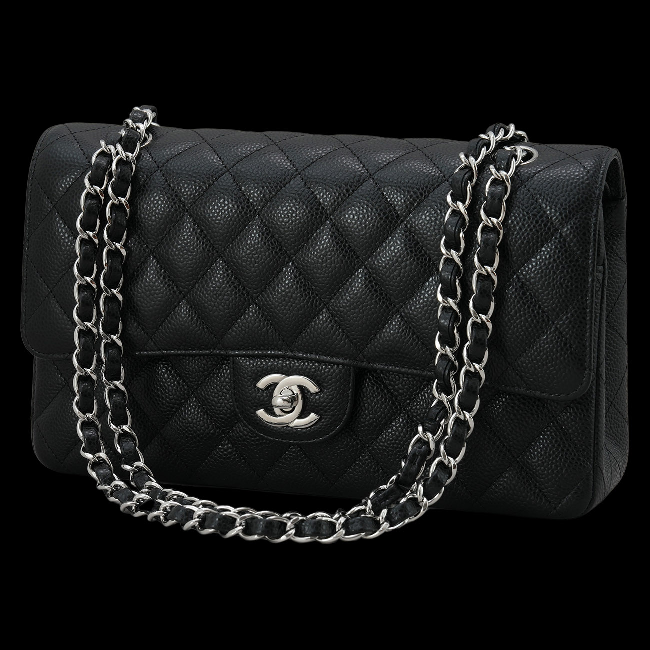 CHANEL(USED)샤넬 A01112 캐비어 클래식 미듐 플랩백