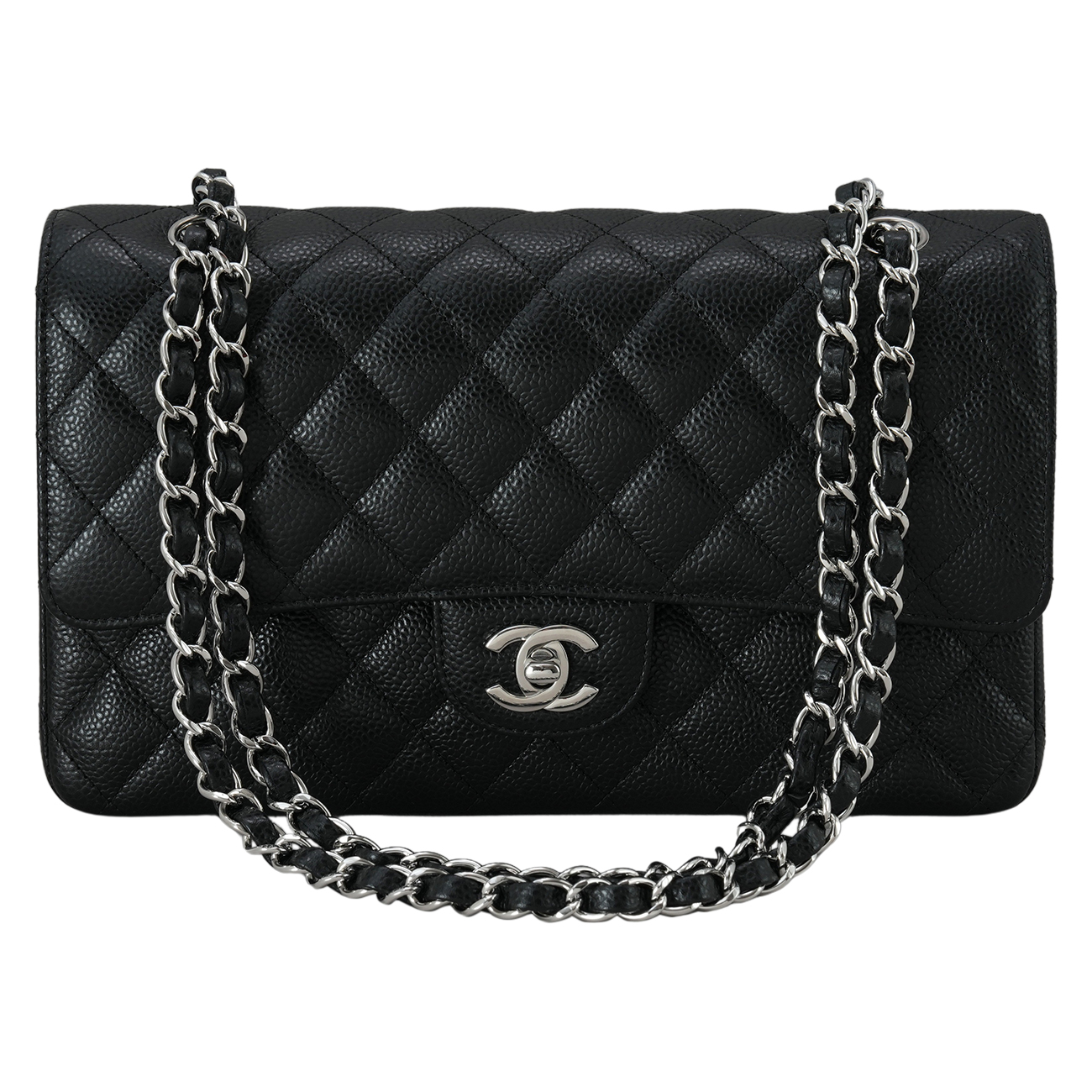 CHANEL(USED)샤넬 A01112 캐비어 클래식 미듐 플랩백