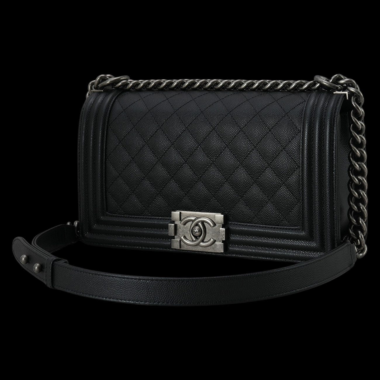 CHANEL(USED)샤넬 캐비어 보이샤넬 미듐 플랩백