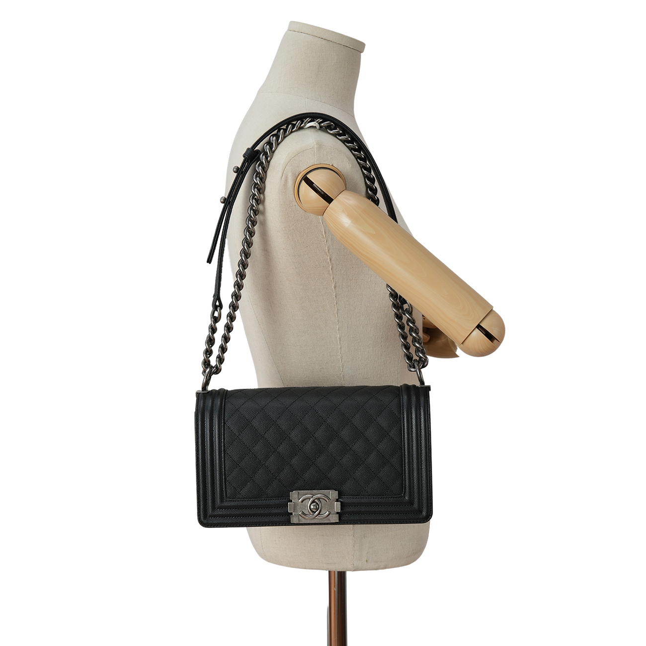 CHANEL(USED)샤넬 캐비어 보이샤넬 미듐 플랩백
