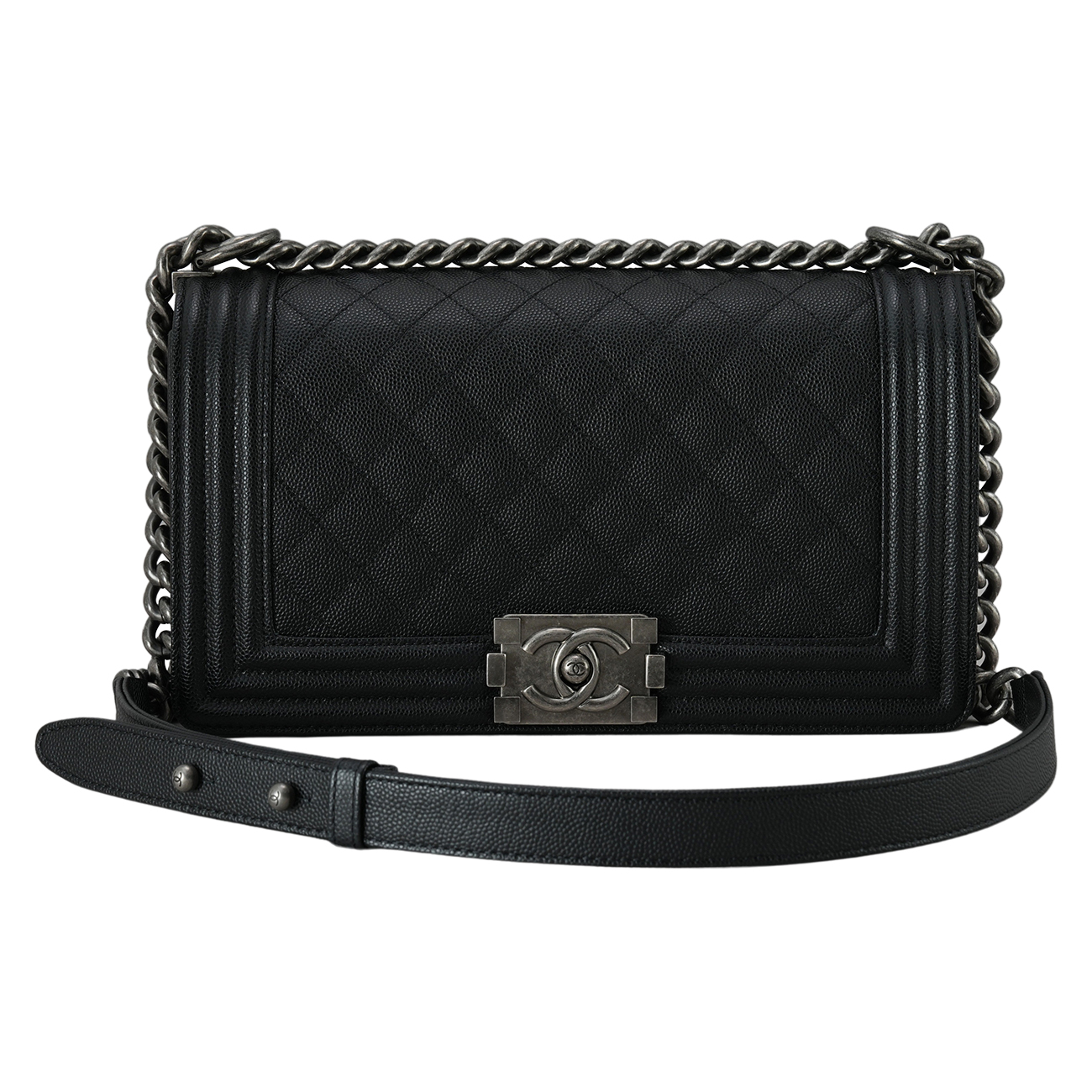 CHANEL(USED)샤넬 캐비어 보이샤넬 미듐 플랩백
