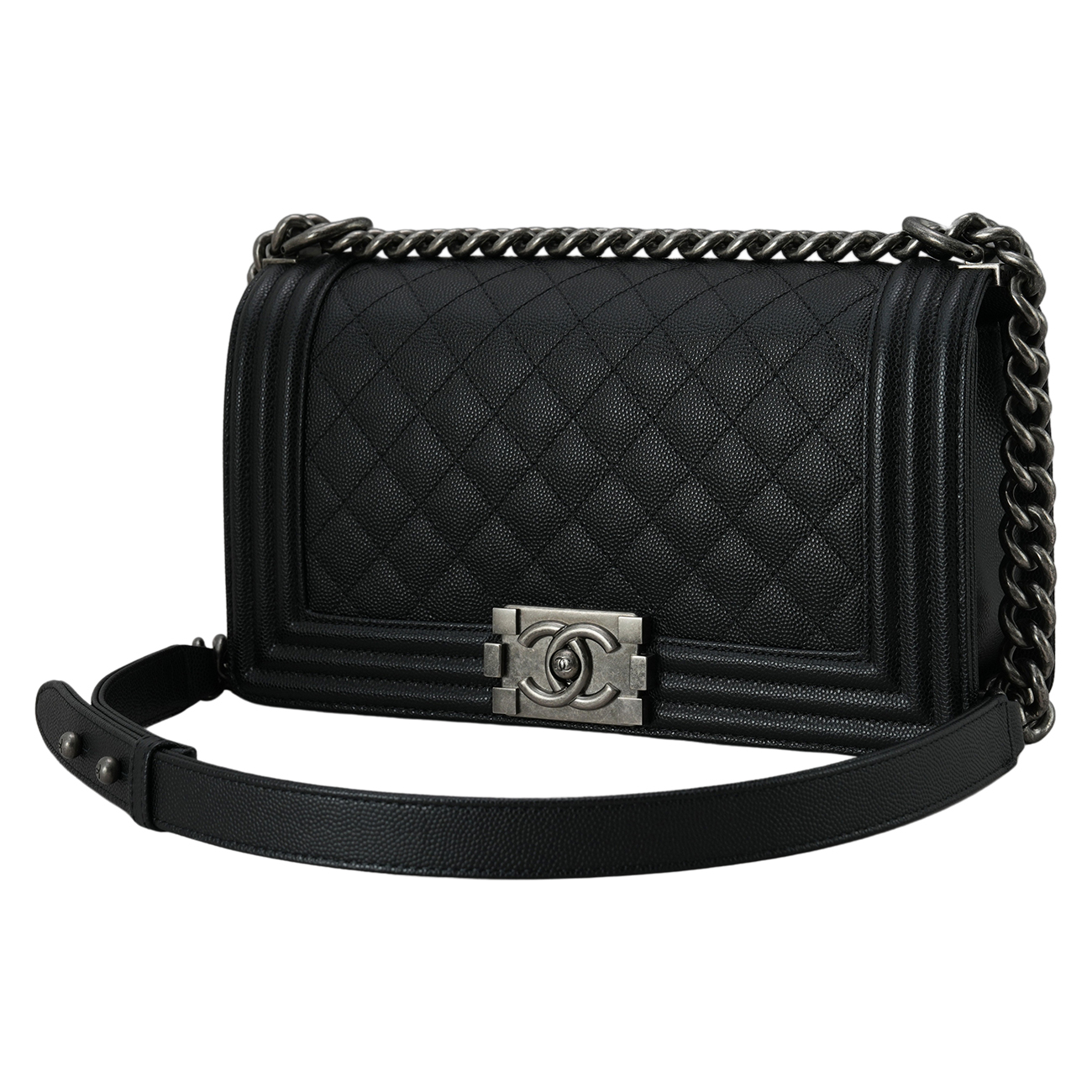 CHANEL(USED)샤넬 캐비어 보이샤넬 미듐 플랩백