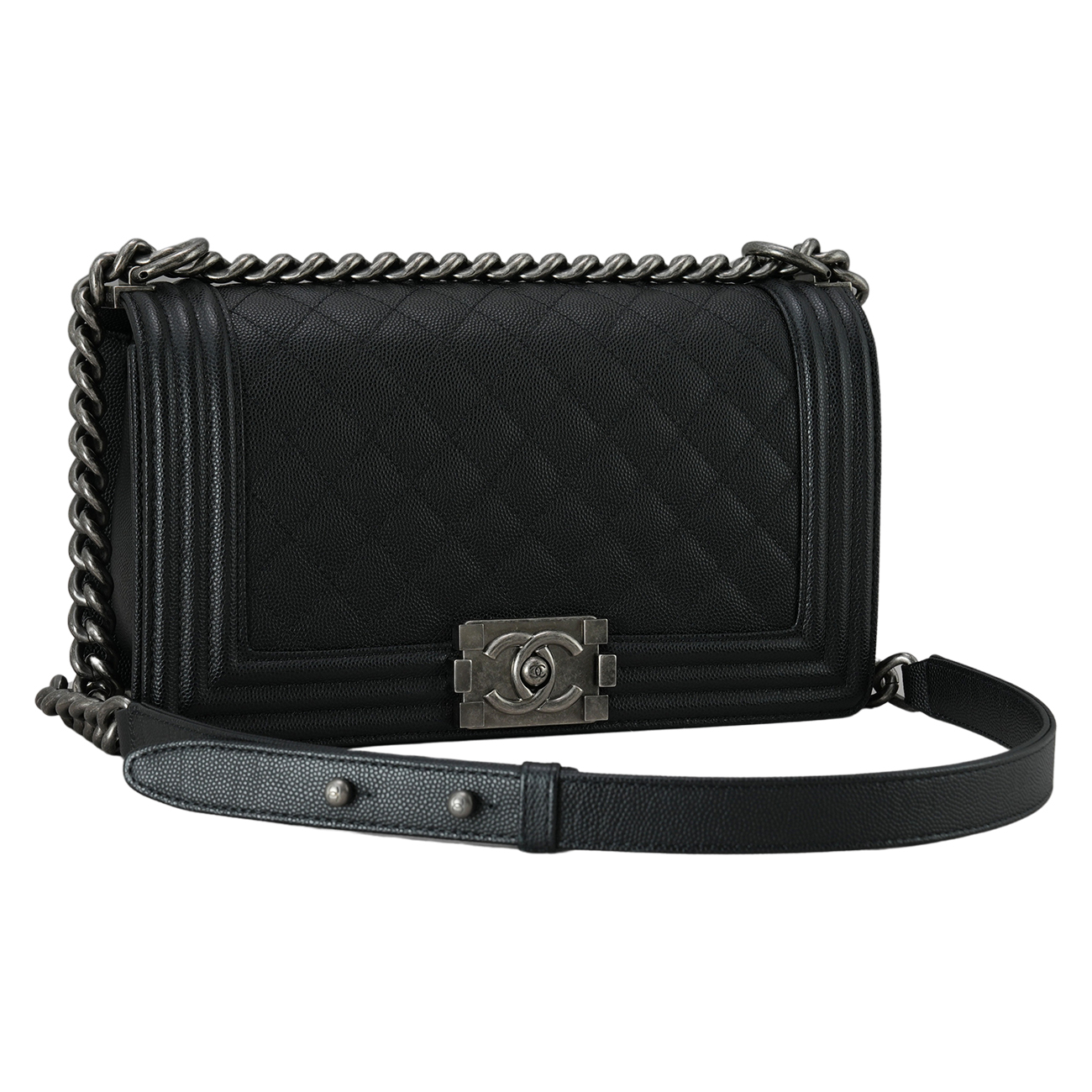 CHANEL(USED)샤넬 캐비어 보이샤넬 미듐 플랩백