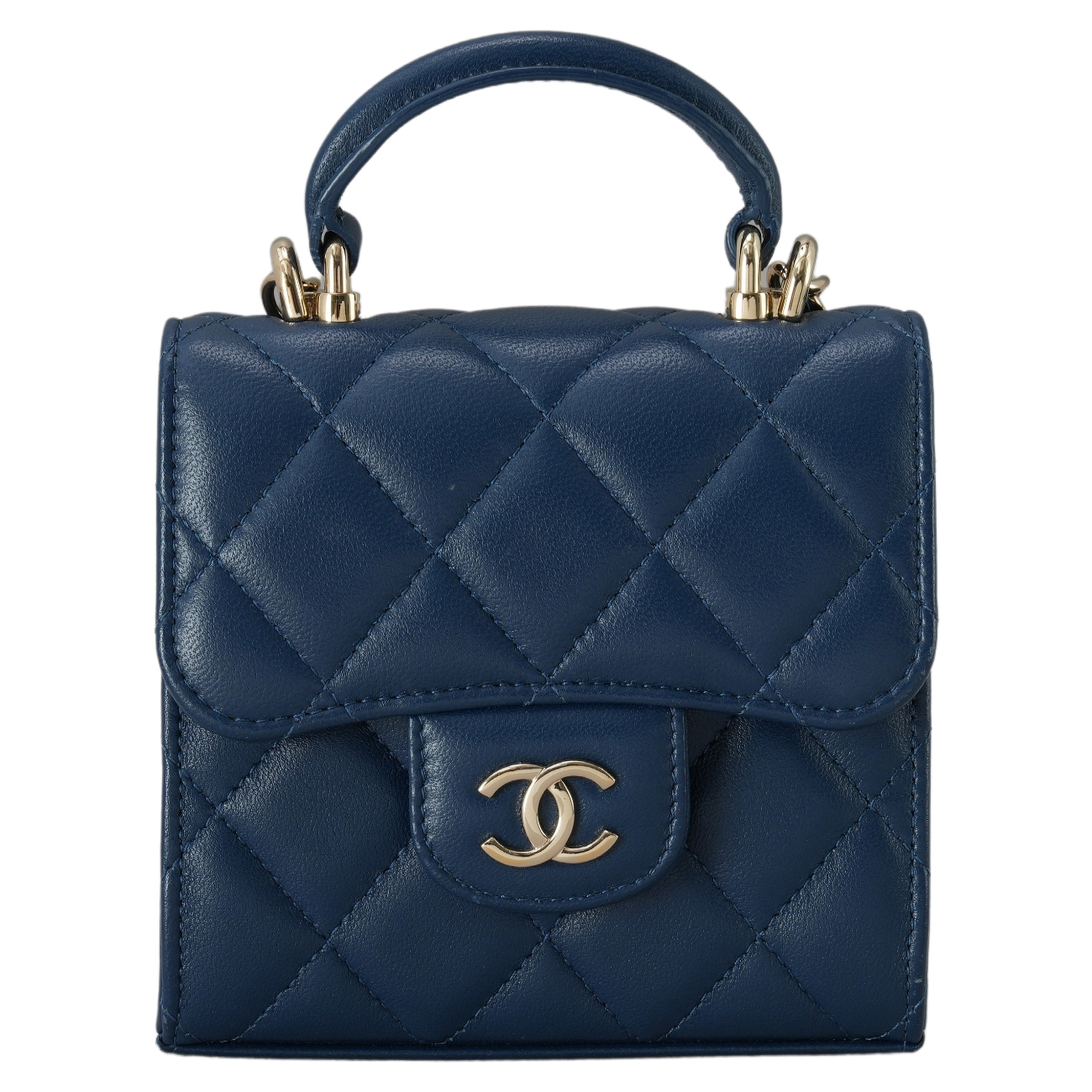 CHANEL(USED)샤넬 AP2682 램스킨 탑핸들 미니 베니티 크로스백