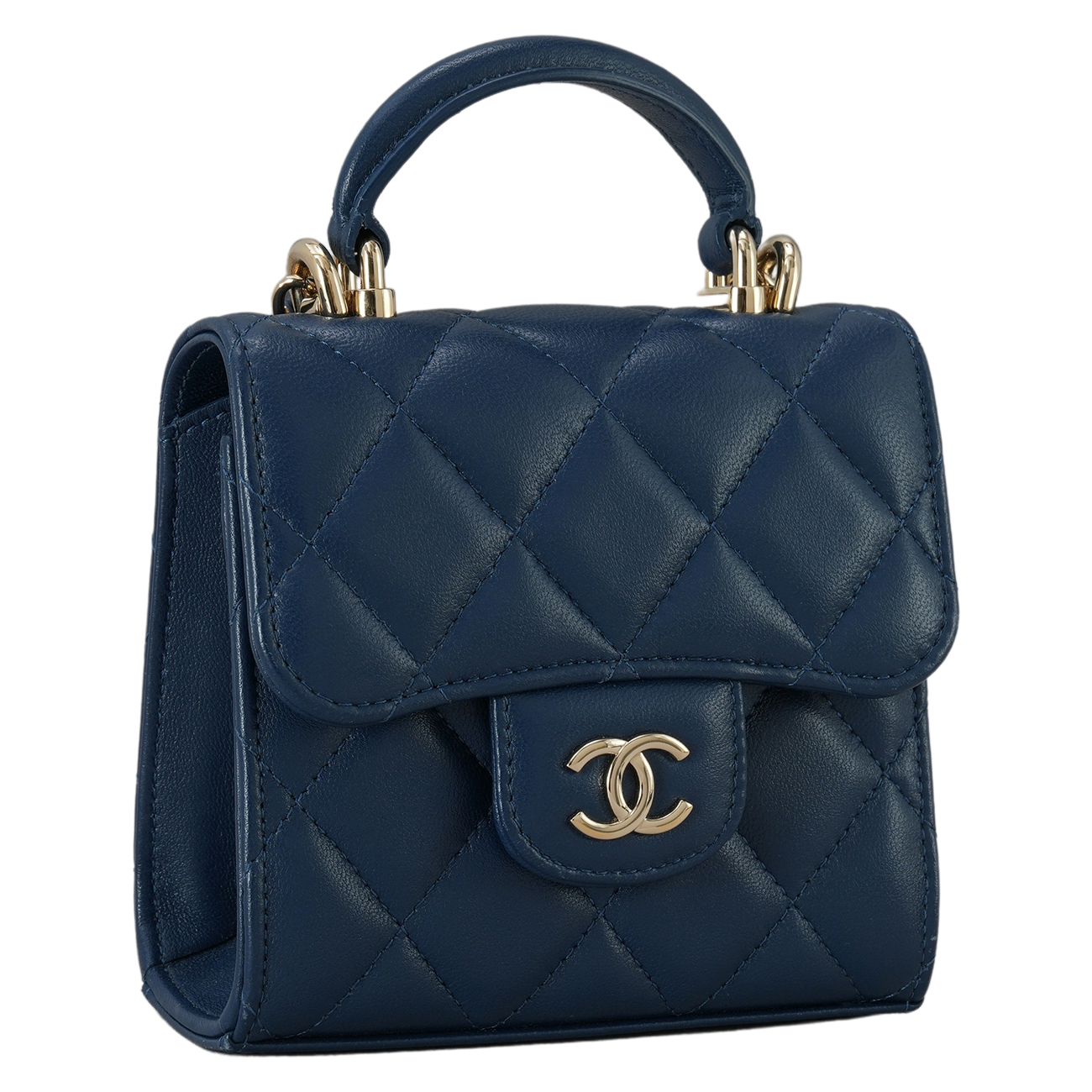 CHANEL(USED)샤넬 AP2682 램스킨 탑핸들 미니 베니티 크로스백