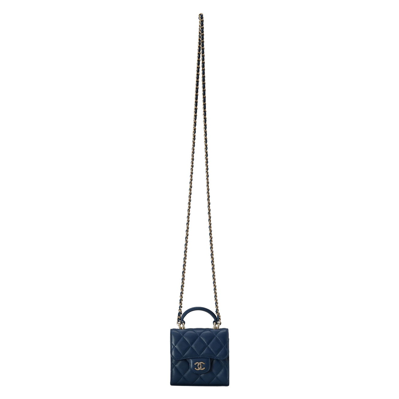 CHANEL(USED)샤넬 AP2682 램스킨 탑핸들 미니 베니티 크로스백