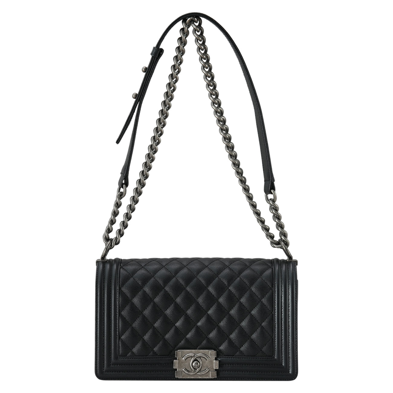 CHANEL(USED)샤넬 A67086 캐비어 보이샤넬 미듐 플랩백