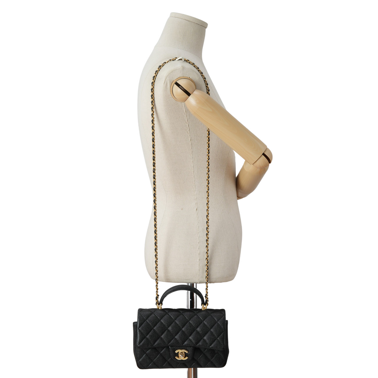 CHANEL(USED)샤넬 캐비어 클래식 뉴미니 탑핸들