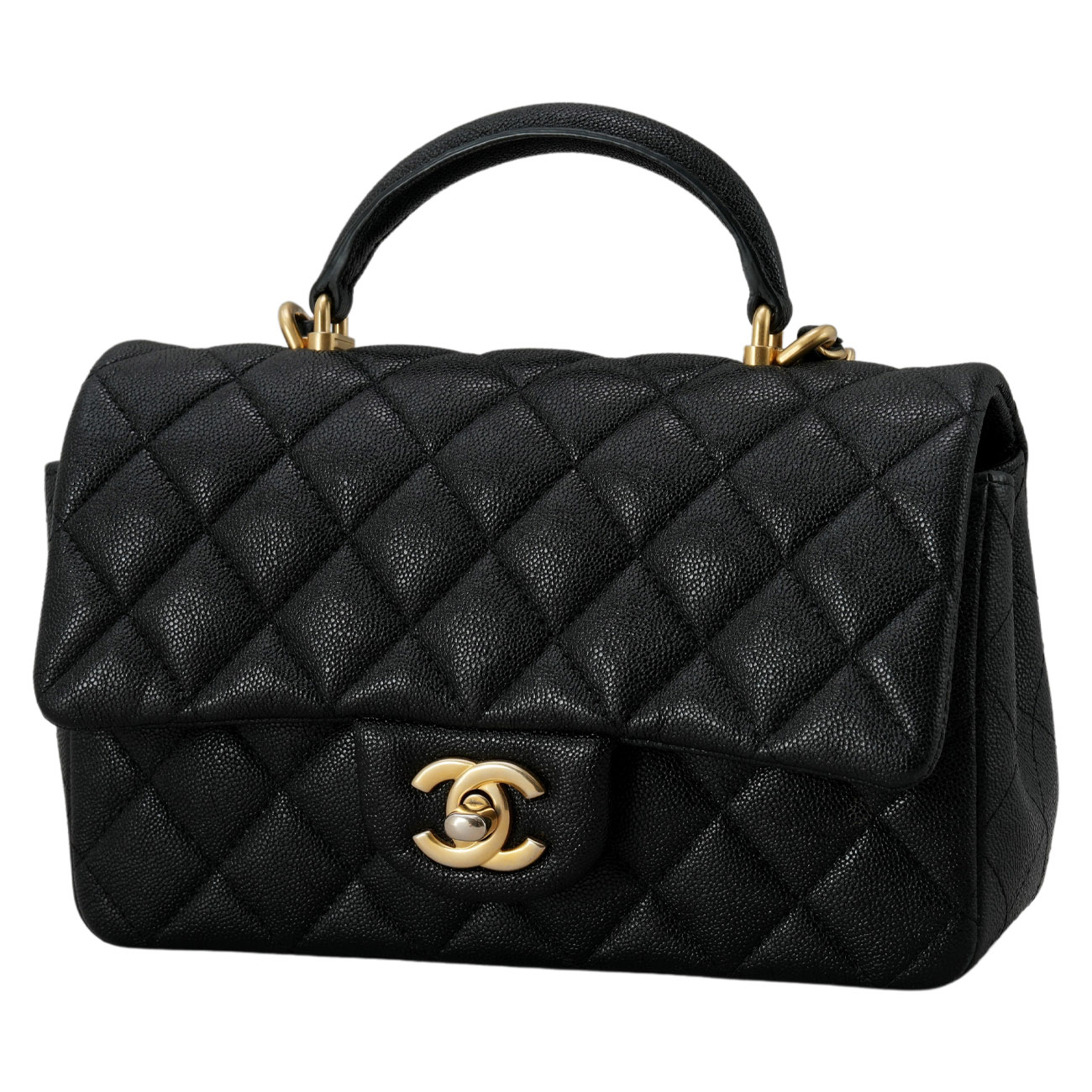 CHANEL(USED)샤넬 캐비어 클래식 뉴미니 탑핸들