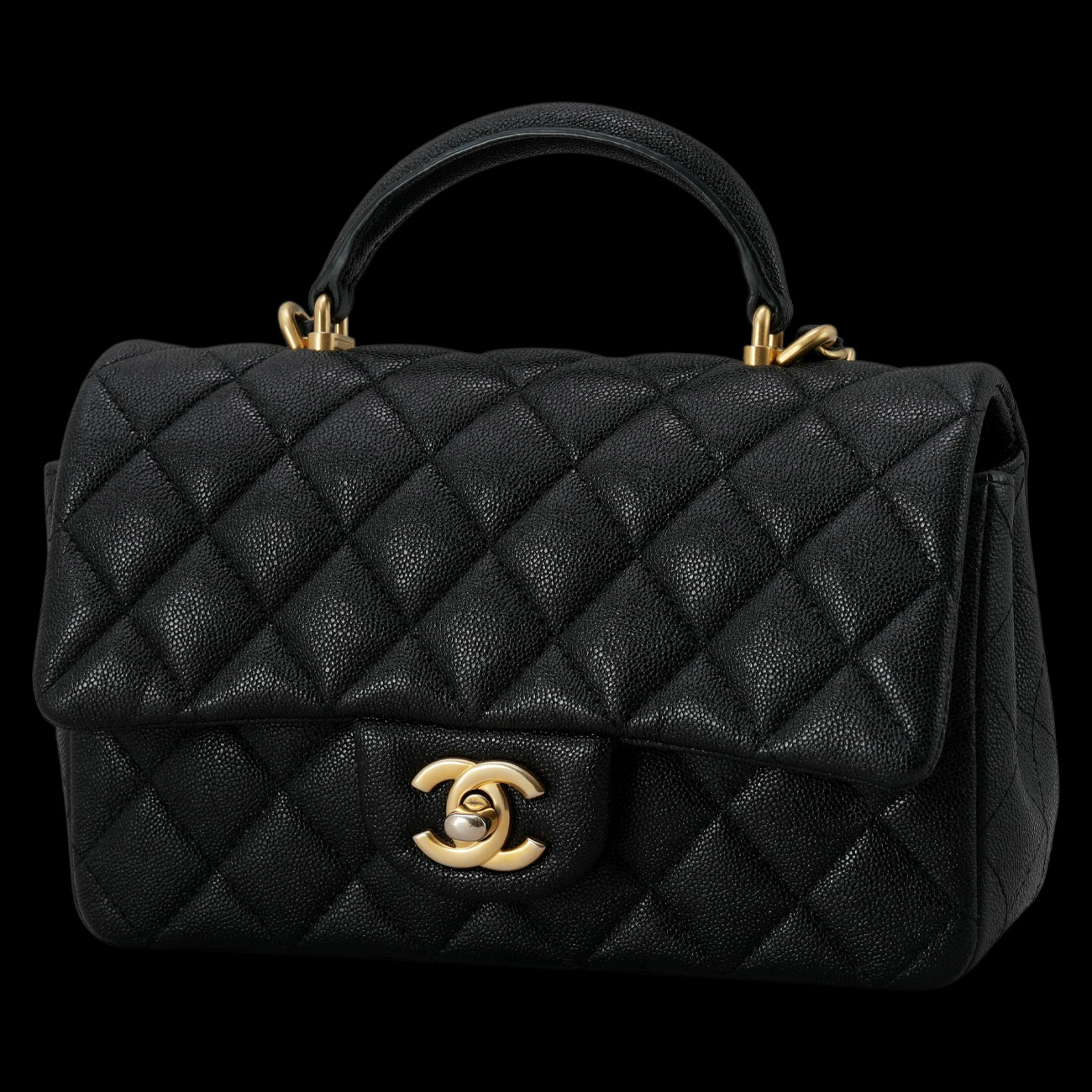 CHANEL(USED)샤넬 캐비어 클래식 뉴미니 탑핸들