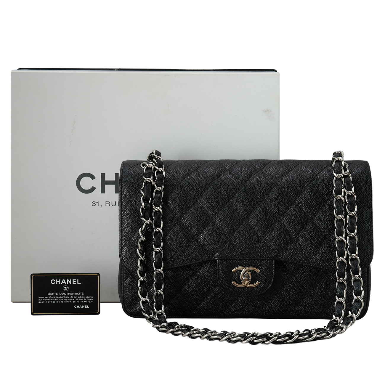 CHANEL(USED)샤넬 A58600 캐비어 클래식 라지 플랩백