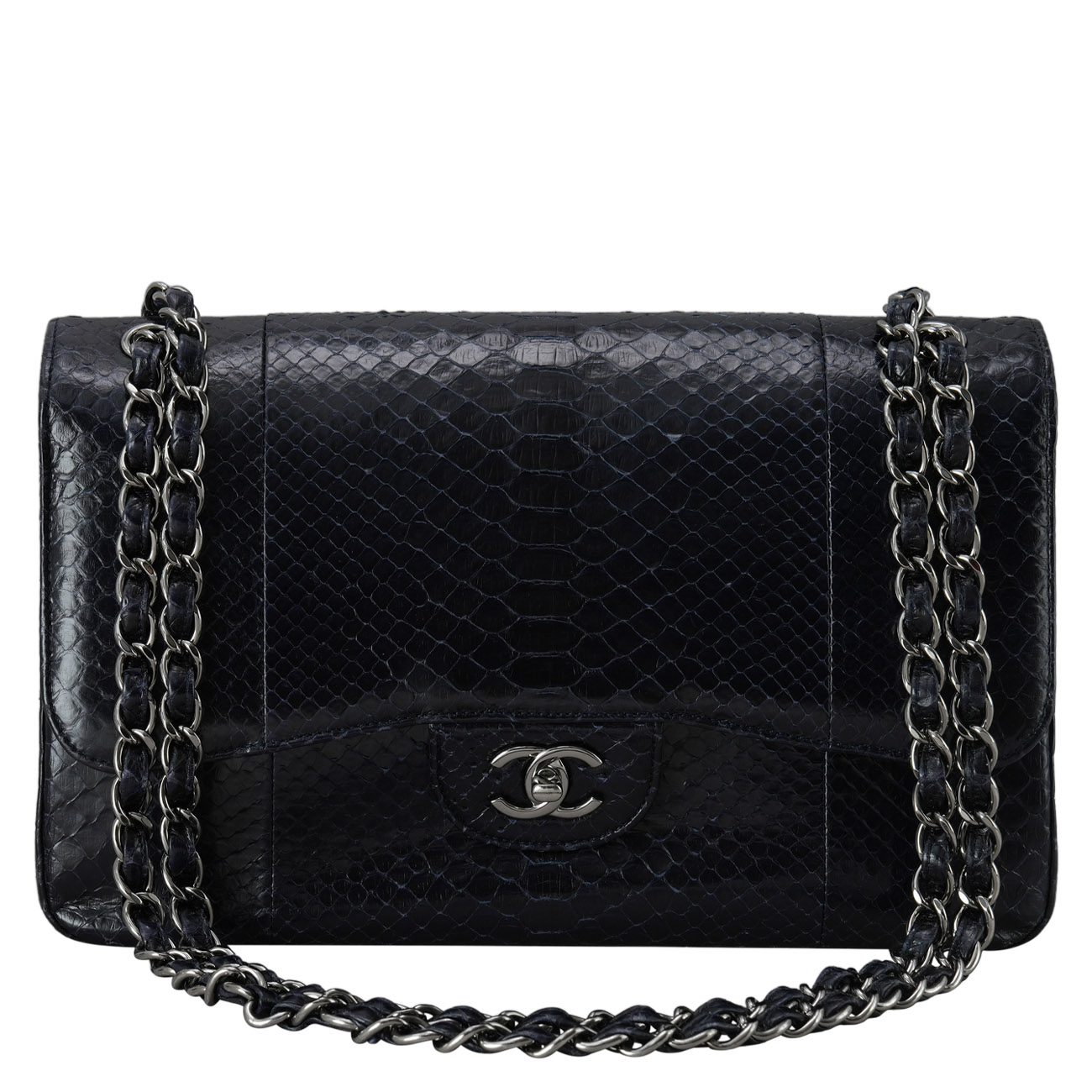 CHANEL(USED)샤넬 클래식 파이톤 라지 플랩백