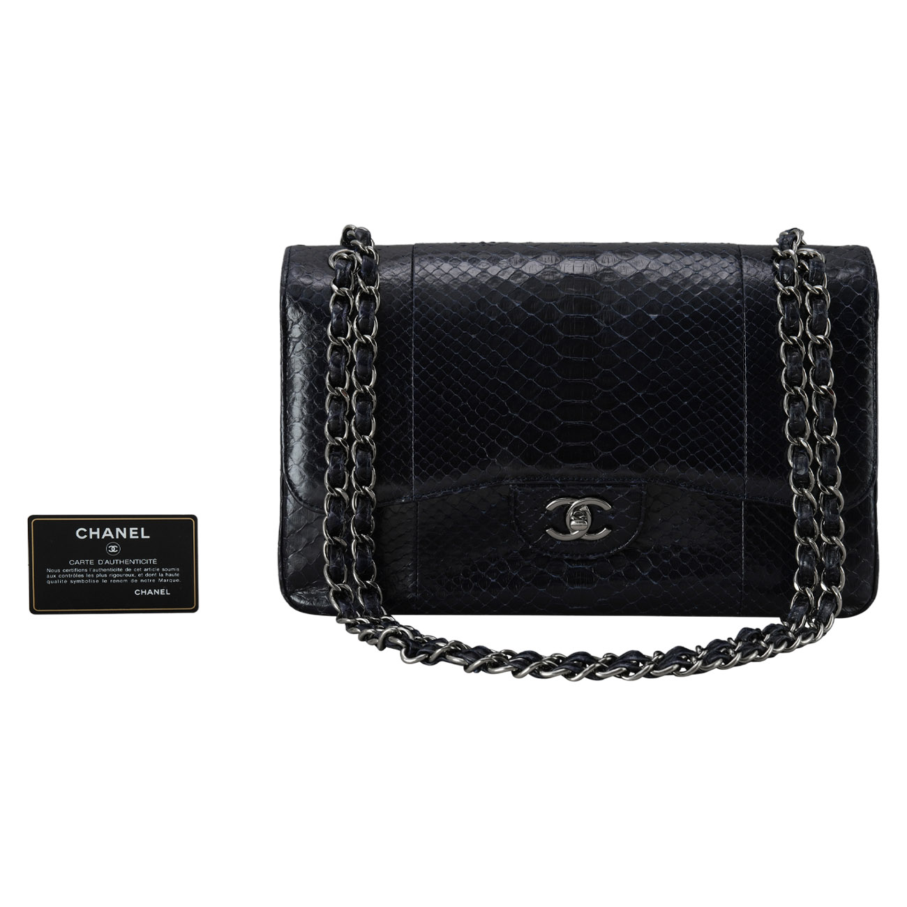 CHANEL(USED)샤넬 클래식 파이톤 라지 플랩백