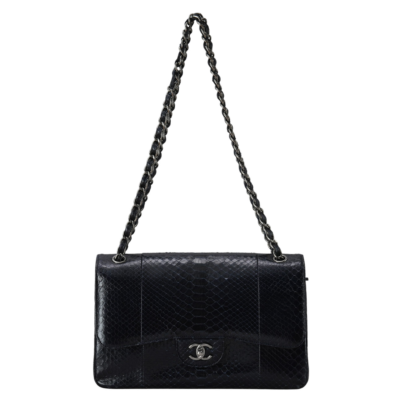 CHANEL(USED)샤넬 클래식 파이톤 라지 플랩백