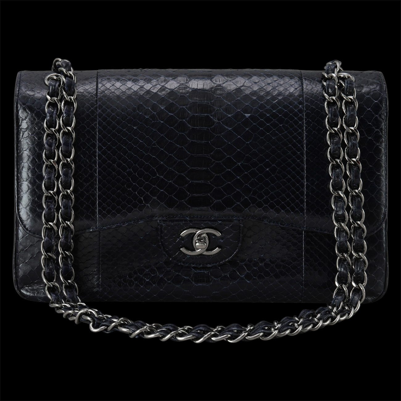 CHANEL(USED)샤넬 클래식 파이톤 라지 플랩백