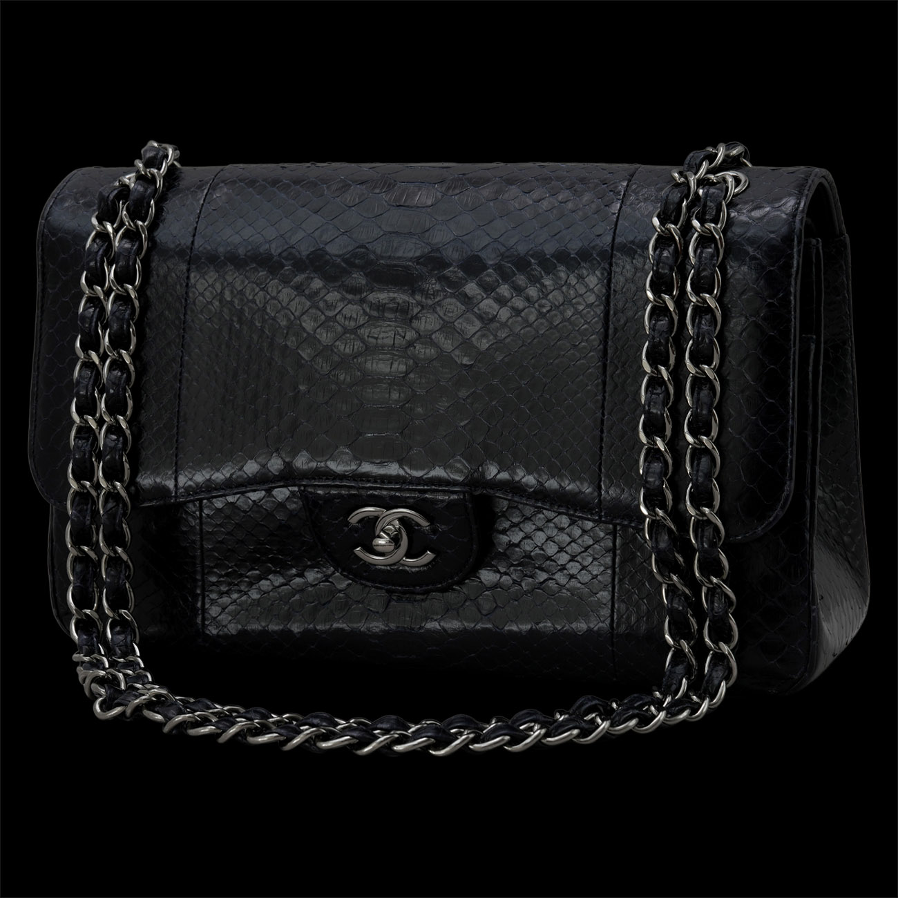 CHANEL(USED)샤넬 클래식 파이톤 라지 플랩백