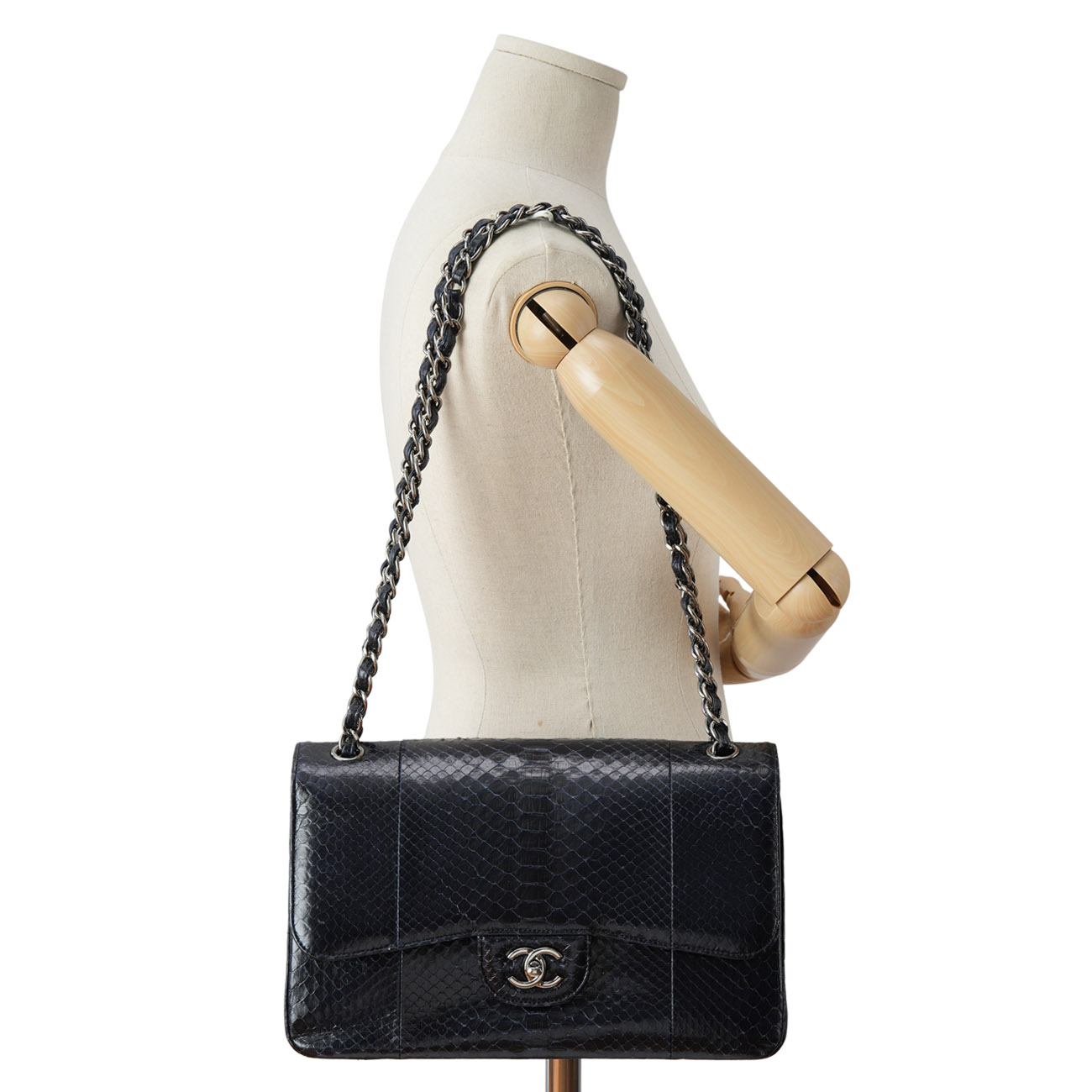 CHANEL(USED)샤넬 클래식 파이톤 라지 플랩백