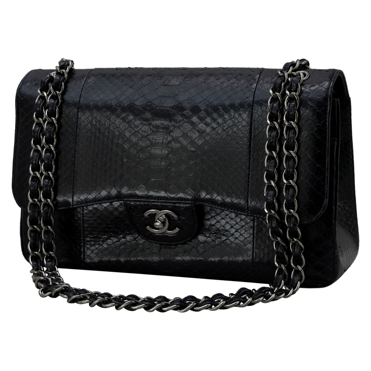 CHANEL(USED)샤넬 클래식 파이톤 라지 플랩백
