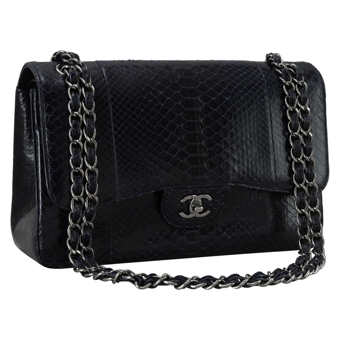 CHANEL(USED)샤넬 클래식 파이톤 라지 플랩백