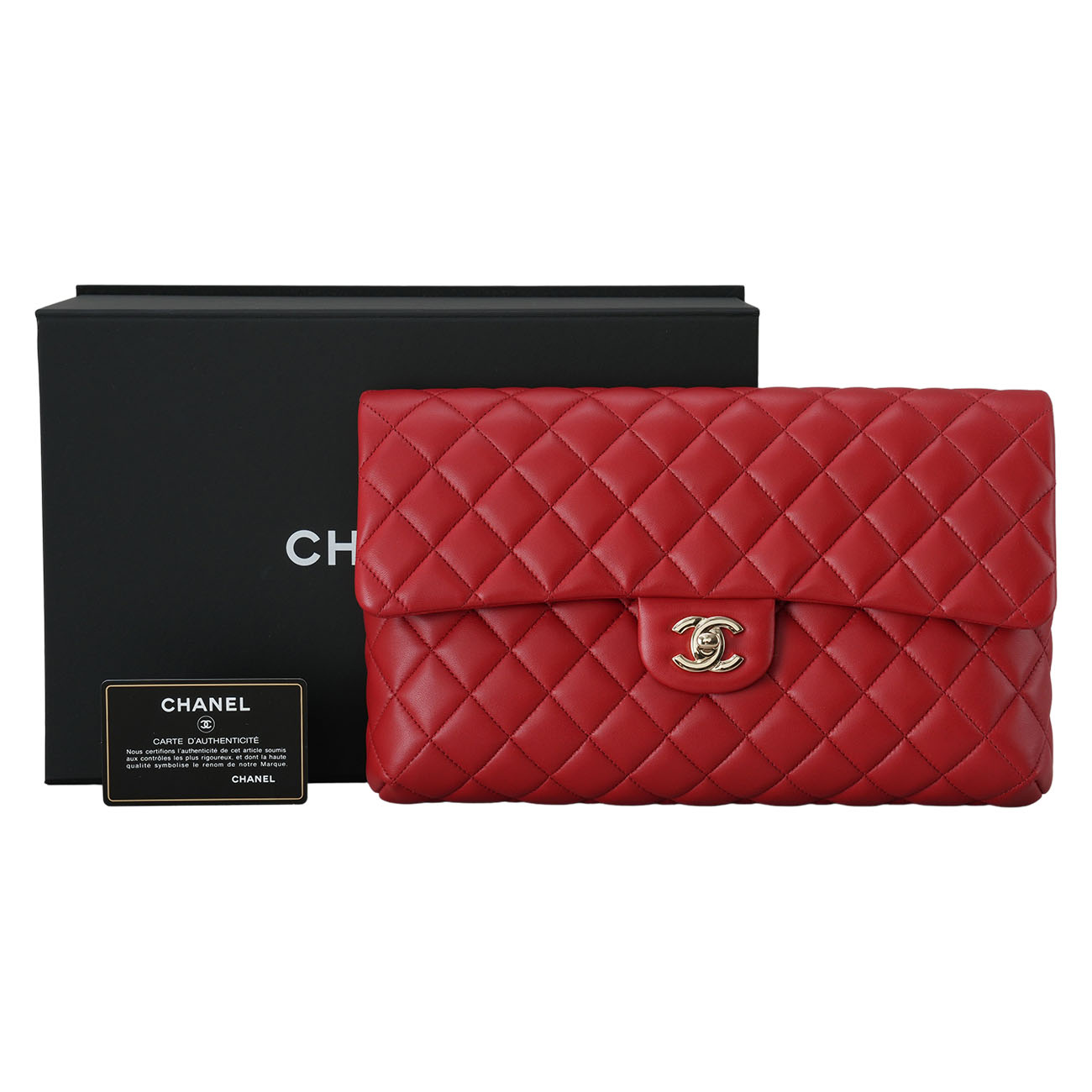 CHANEL(USED)샤넬 램스킨 클래식 플랩 클러치백
