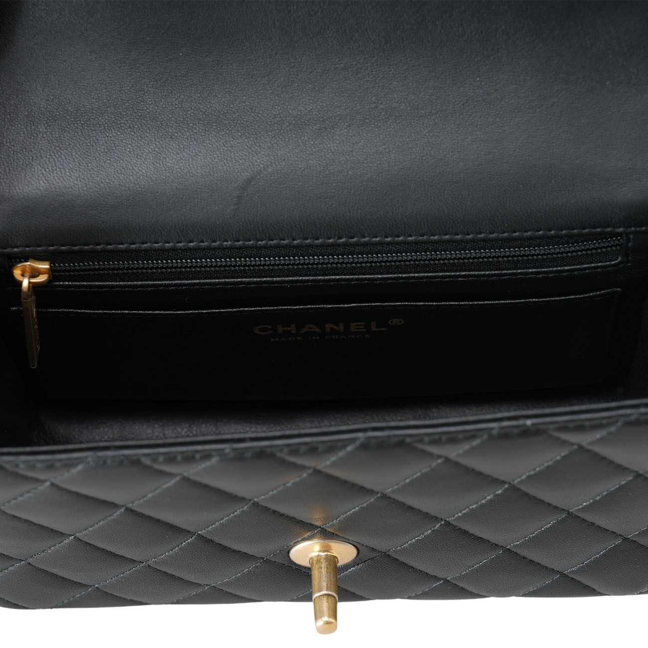 CHANEL(USED)샤넬 램스킨 클래식 뉴미니 탑핸들