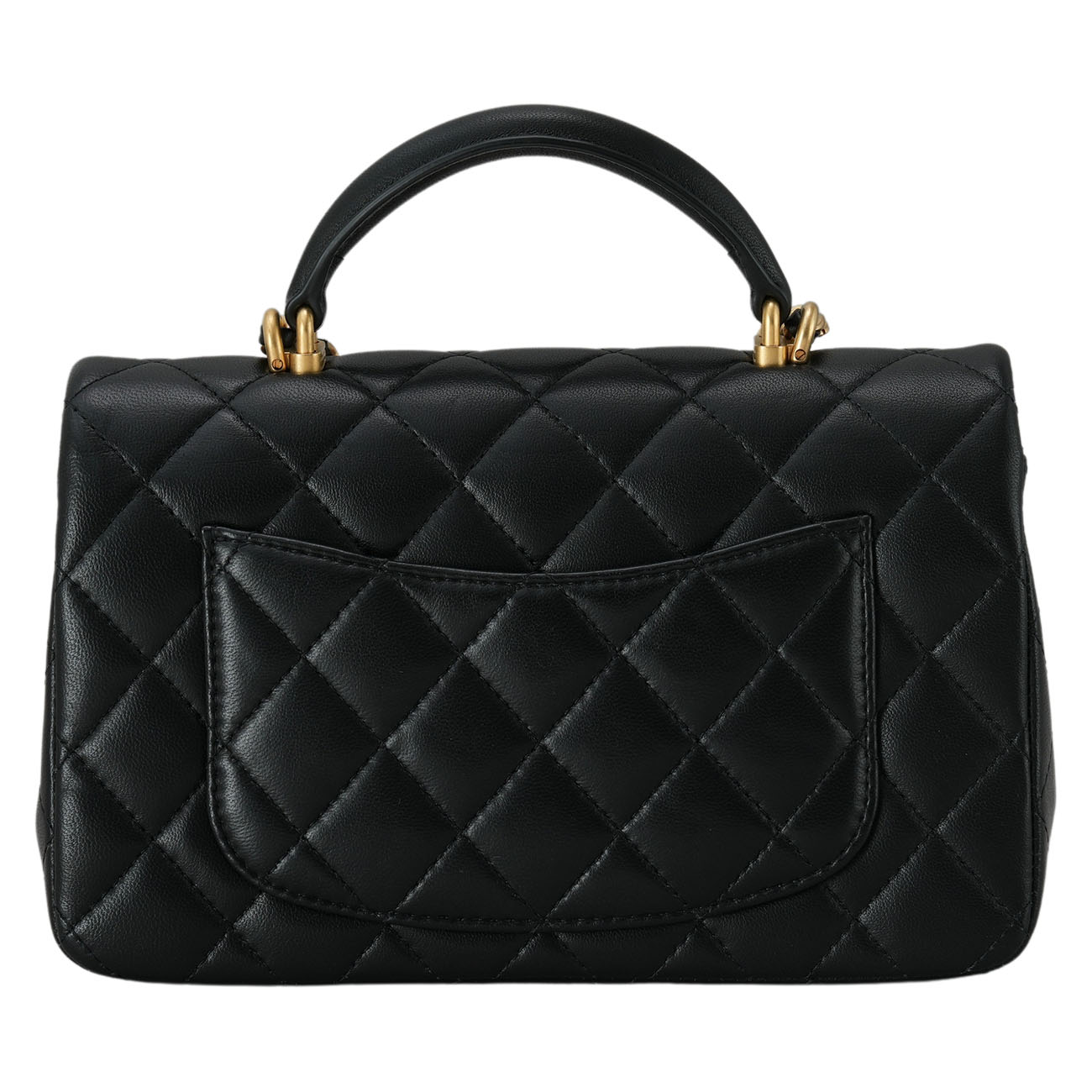 CHANEL(USED)샤넬 램스킨 클래식 뉴미니 탑핸들