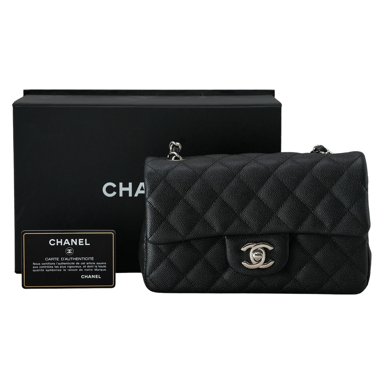 CHANEL(USED)샤넬 캐비어 클래식 뉴미니 체인 플랩백