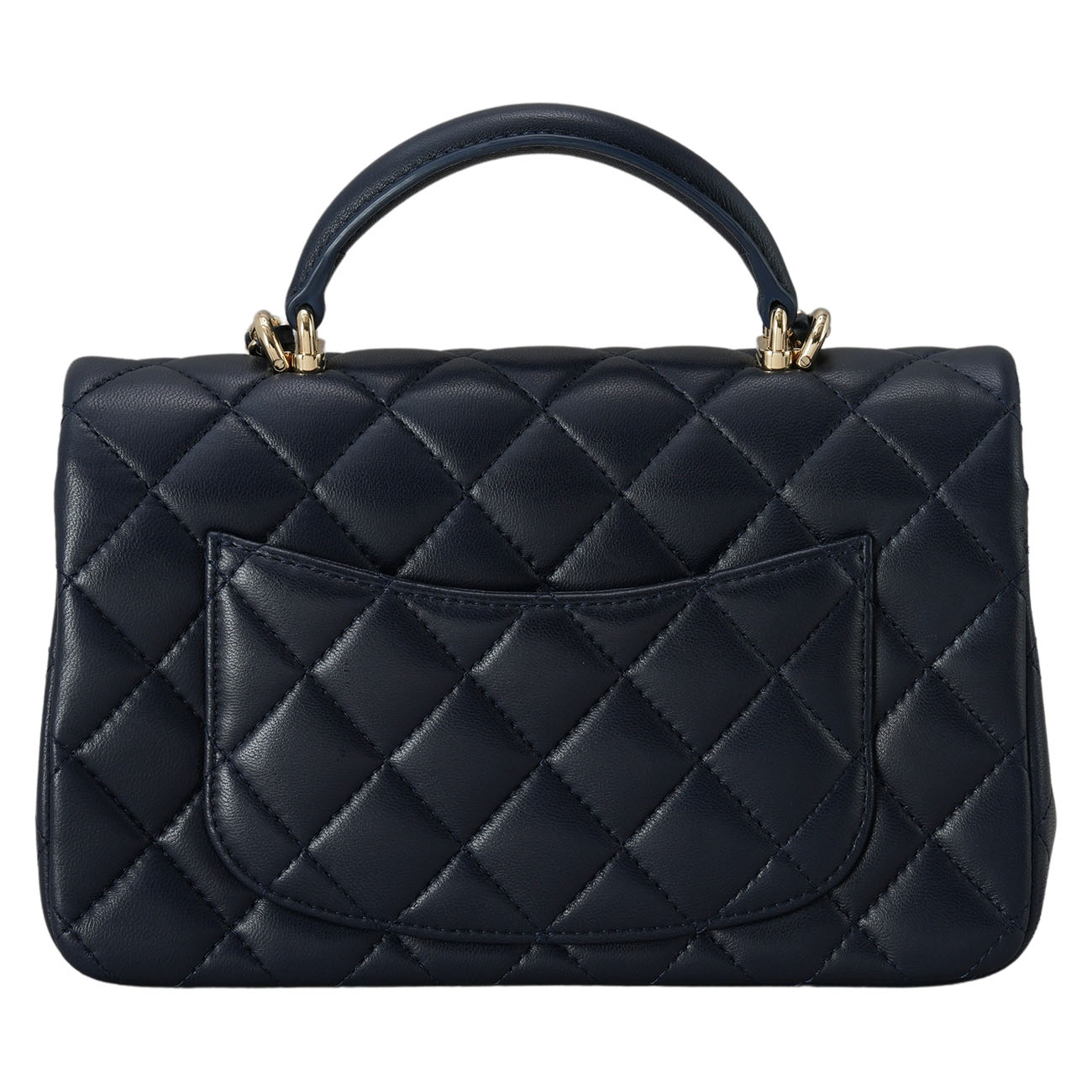 CHANEL(USED)샤넬 램스킨 클래식 뉴미니 탑핸들