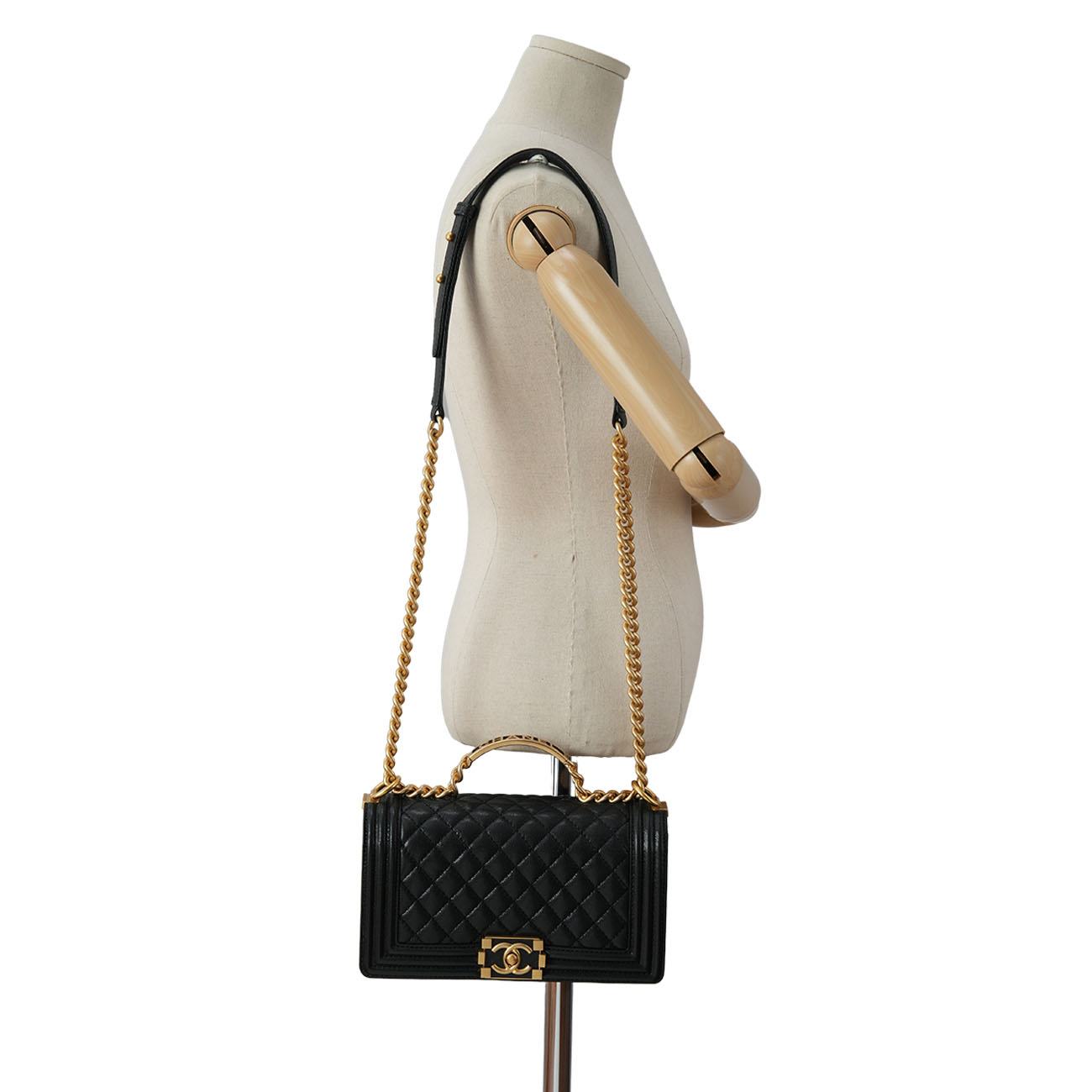 CHANEL(USED)샤넬 클래식 A94804 시즌 보이샤넬 탑핸들 미듐 블랙