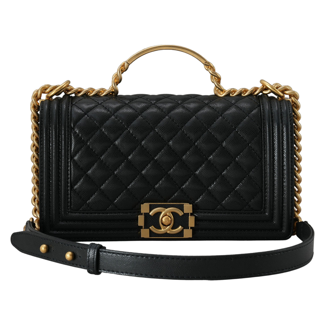 CHANEL(USED)샤넬 클래식 A94804 시즌 보이샤넬 탑핸들 미듐 블랙