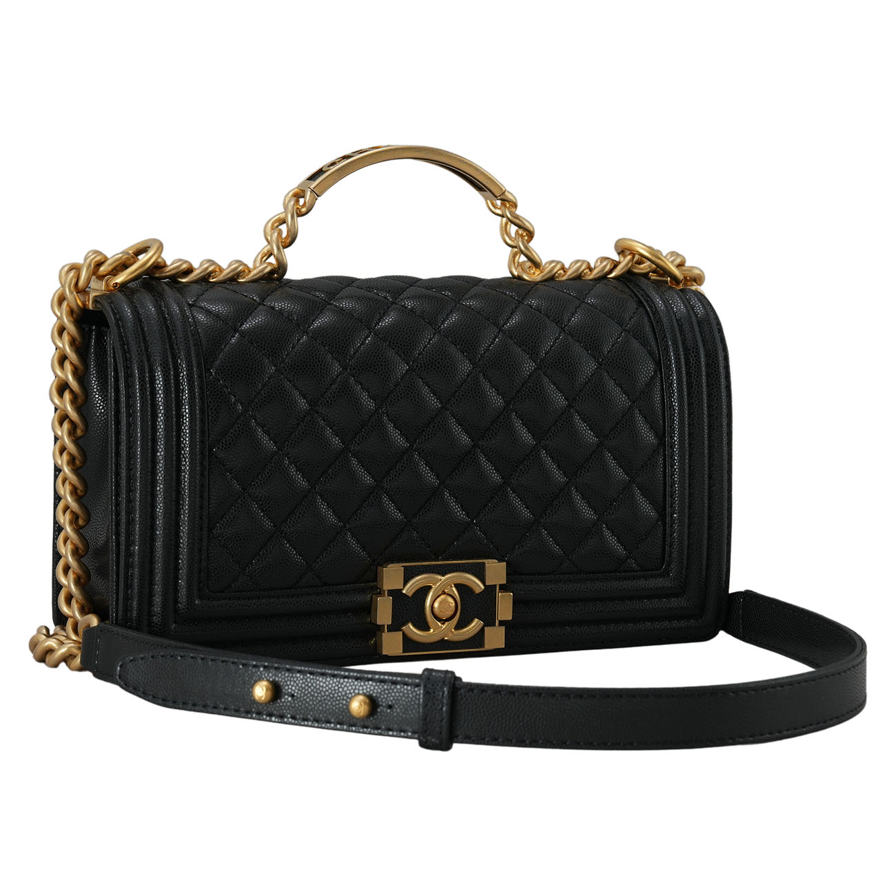 CHANEL(USED)샤넬 클래식 A94804 시즌 보이샤넬 탑핸들 미듐 블랙