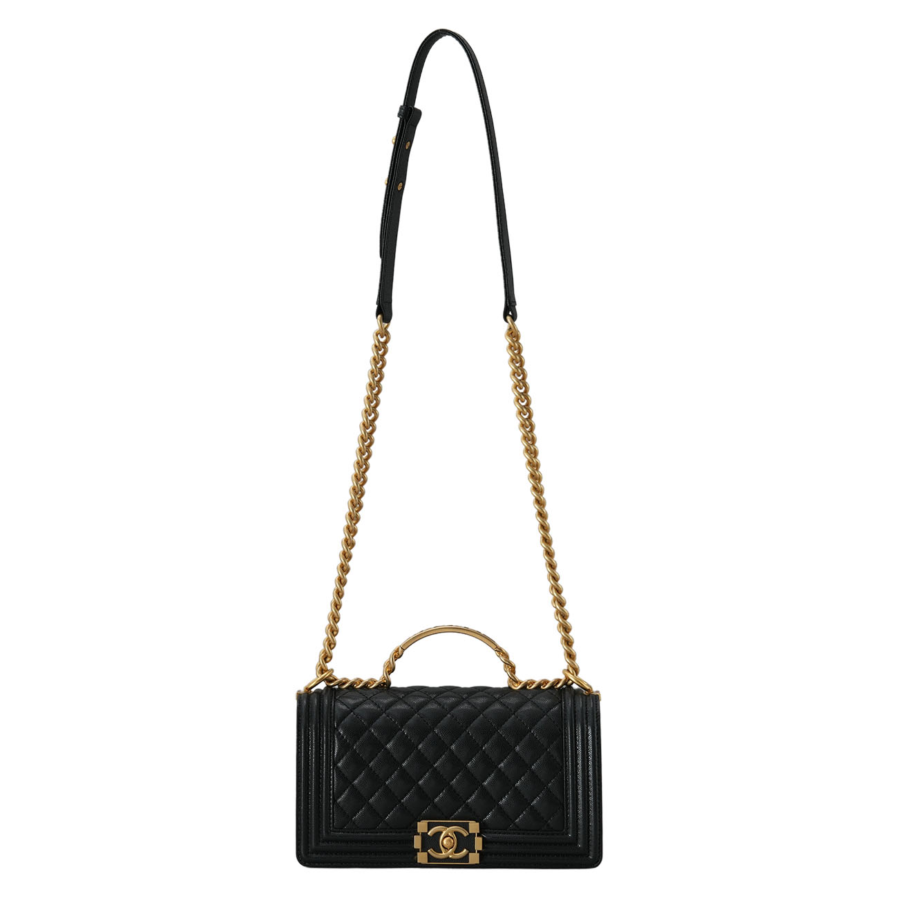 CHANEL(USED)샤넬 클래식 A94804 시즌 보이샤넬 탑핸들 미듐 블랙