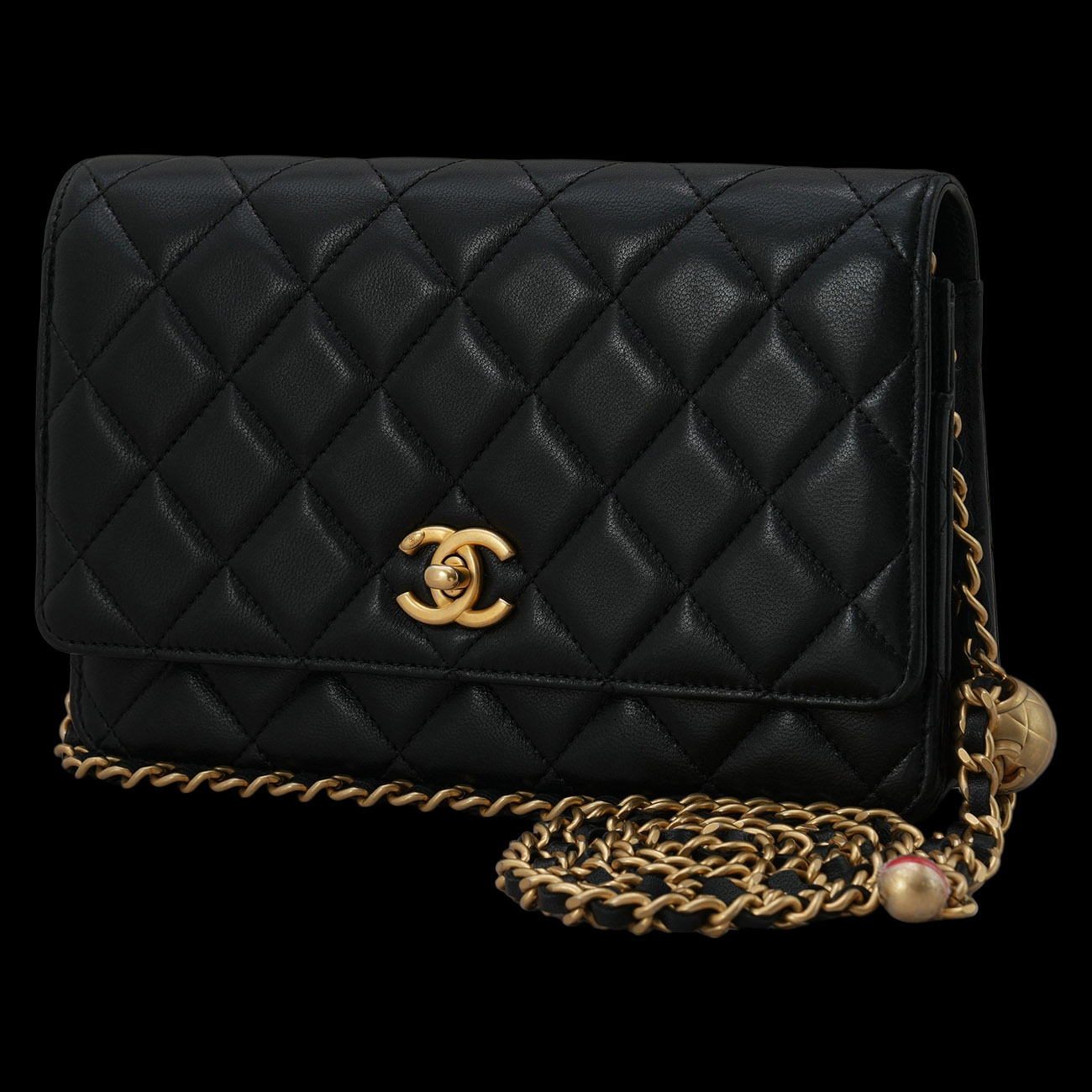 CHANEL(USED)샤넬 램스킨 골든볼 클래식 WOC