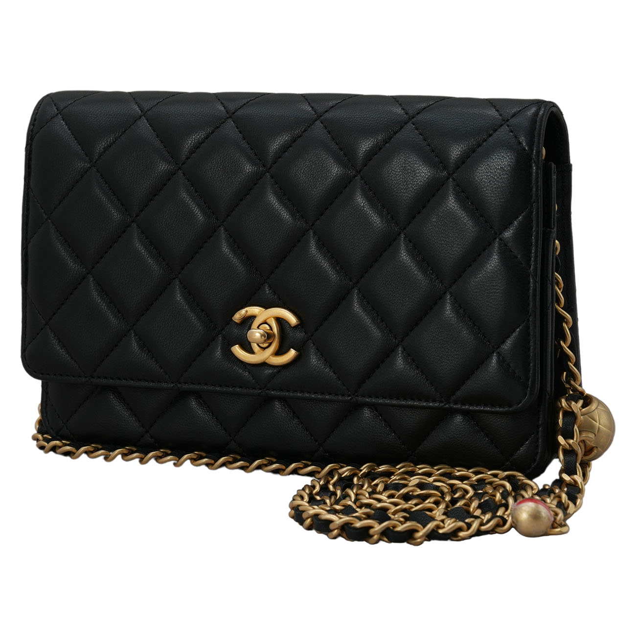 CHANEL(USED)샤넬 램스킨 골든볼 클래식 WOC