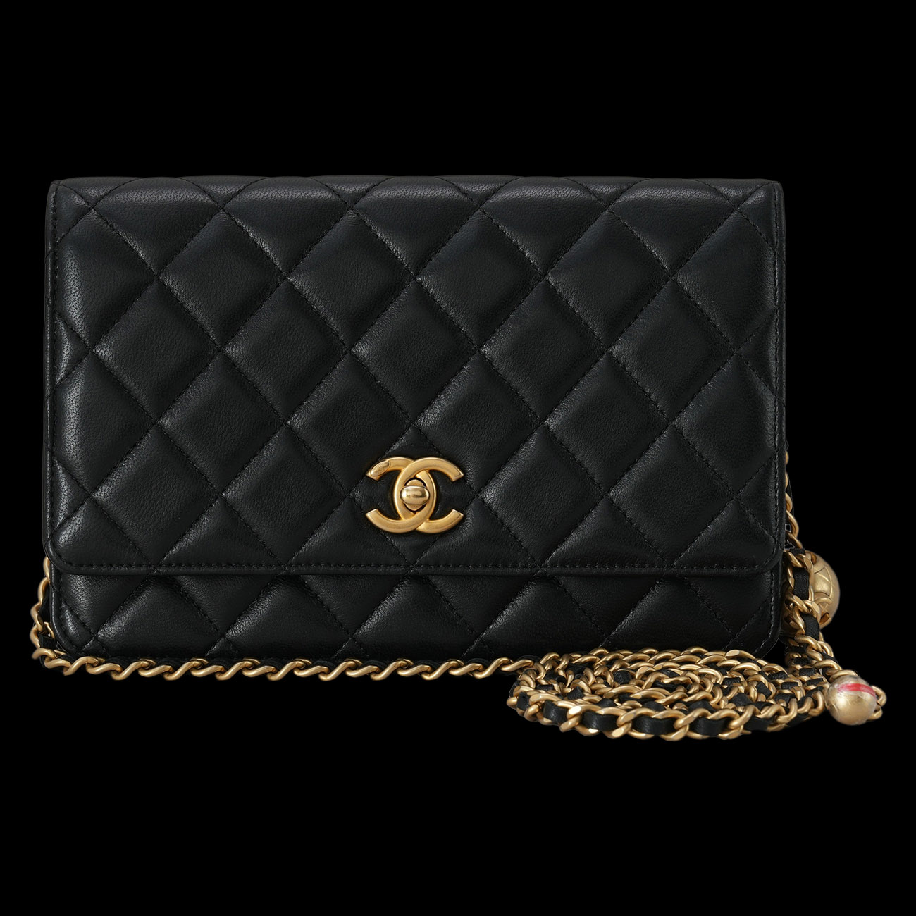 CHANEL(USED)샤넬 램스킨 골든볼 클래식 WOC