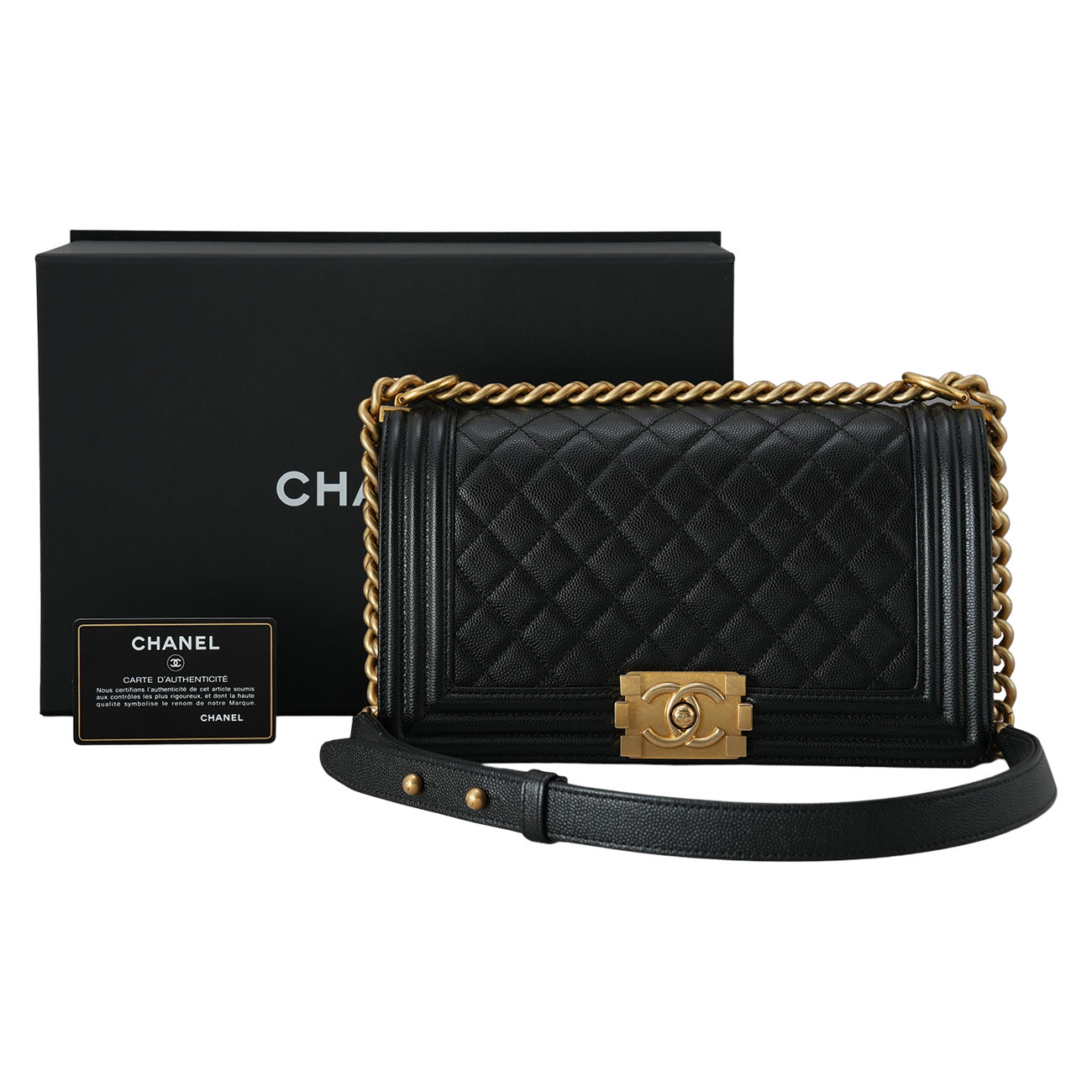 CHANEL(USED)샤넬 캐비어 보이샤넬 미듐 플랩백