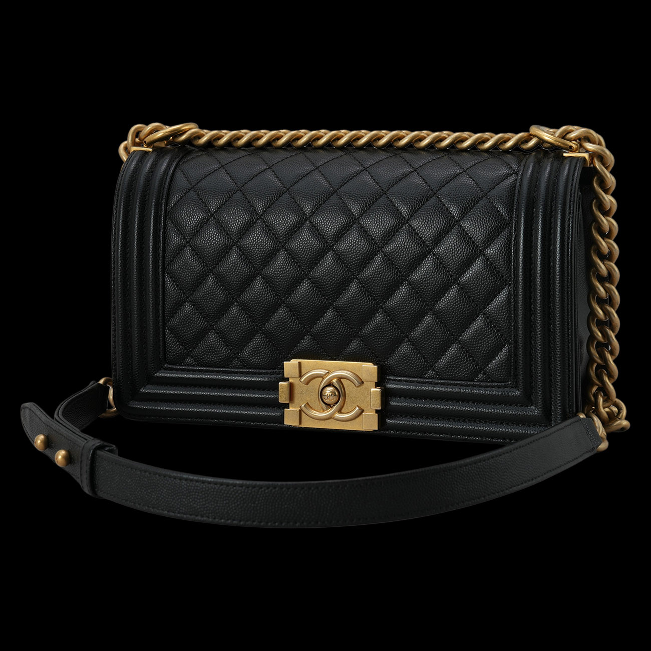 CHANEL(USED)샤넬 캐비어 보이샤넬 미듐 플랩백