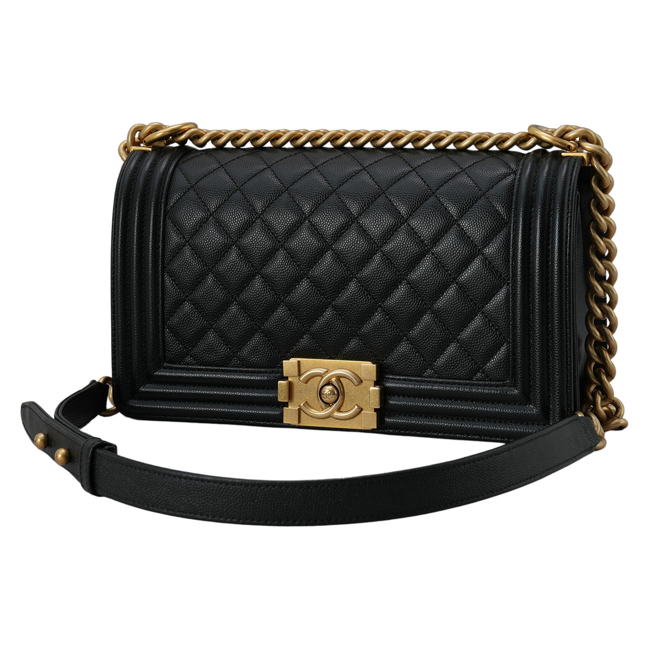 CHANEL(USED)샤넬 캐비어 보이샤넬 미듐 플랩백