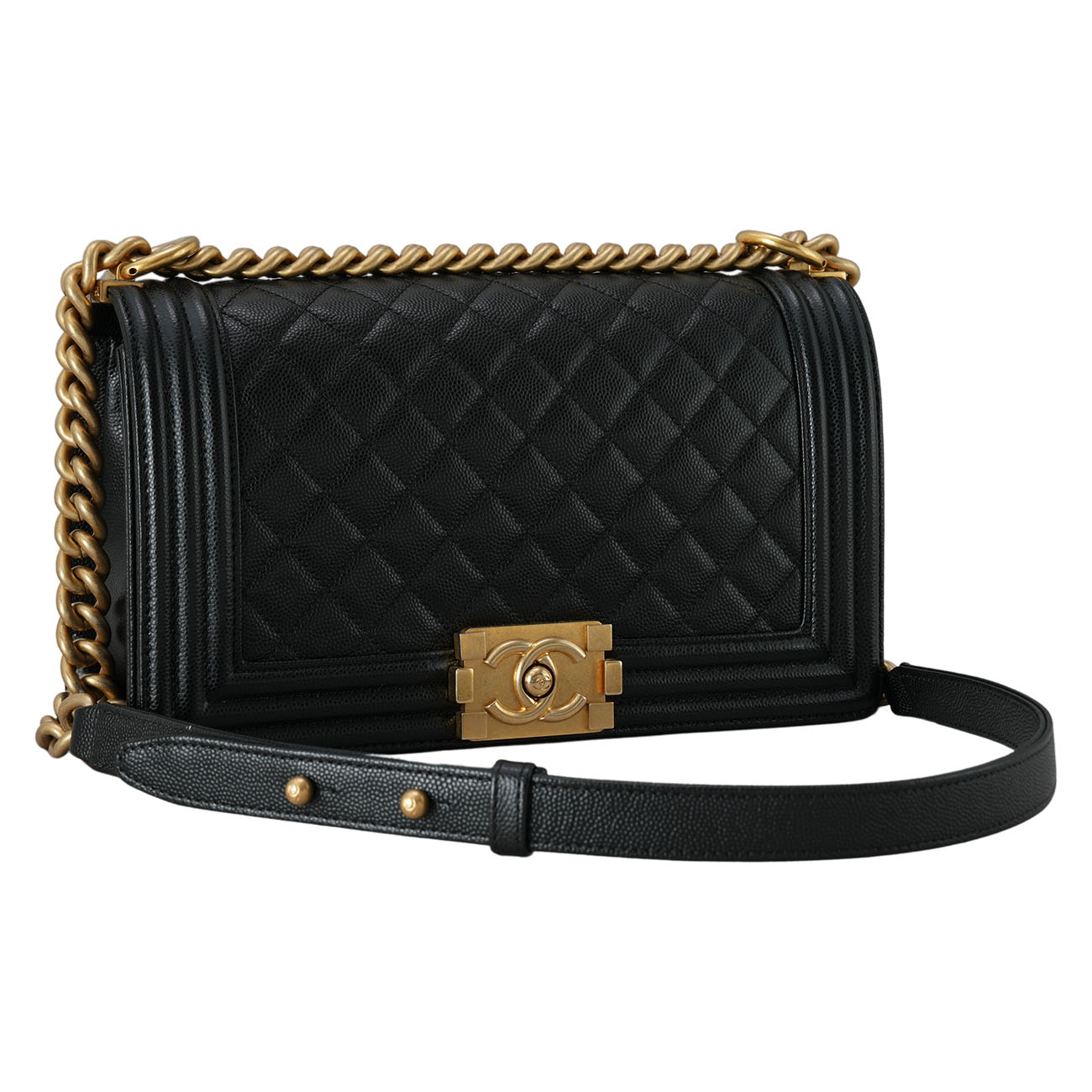 CHANEL(USED)샤넬 캐비어 보이샤넬 미듐 플랩백