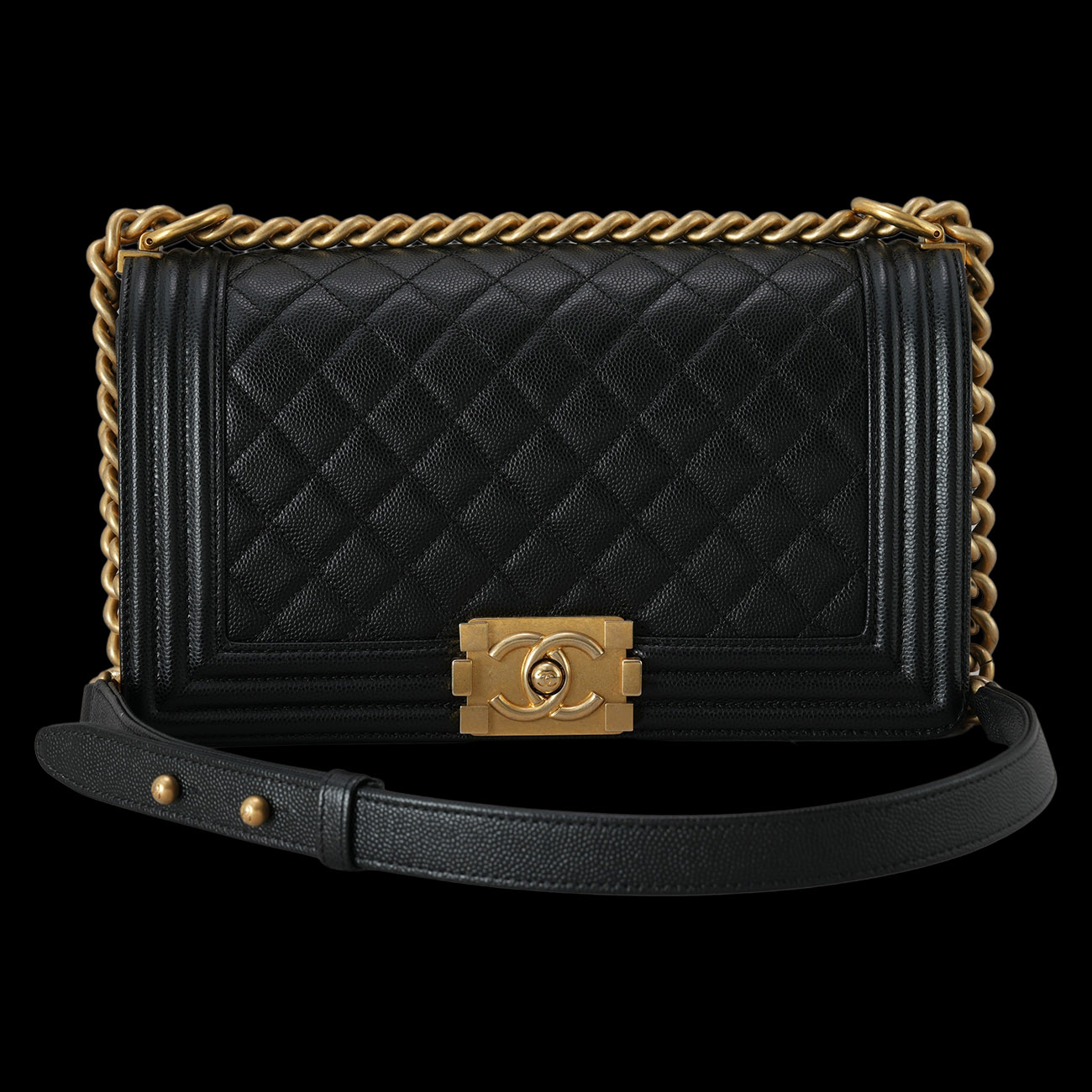 CHANEL(USED)샤넬 캐비어 보이샤넬 미듐 플랩백