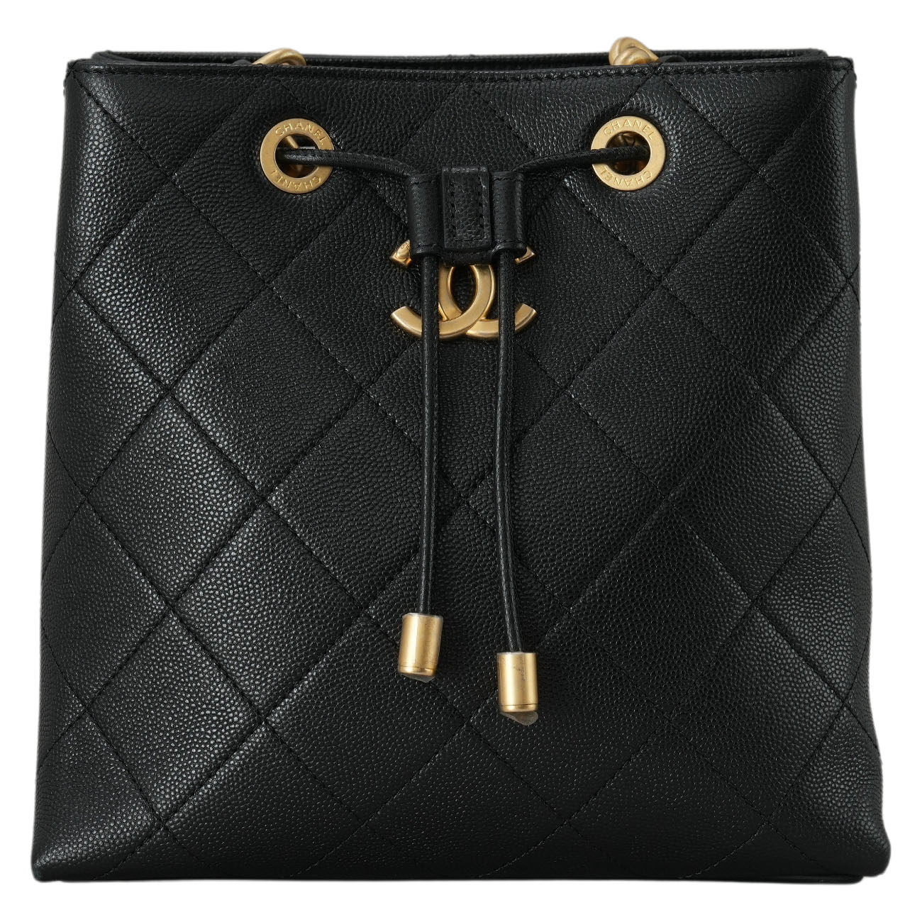 CHANEL(USED)샤넬 AS2713 캐비어 CC로고 버킷백