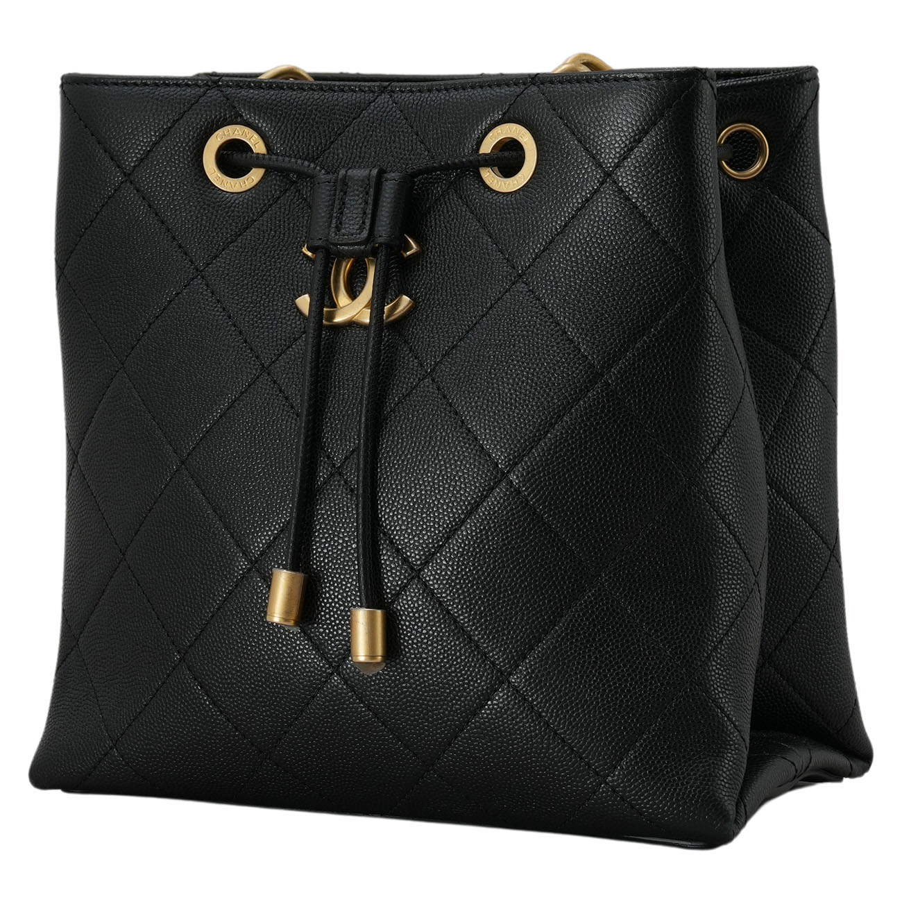 CHANEL(USED)샤넬 AS2713 캐비어 CC로고 버킷백