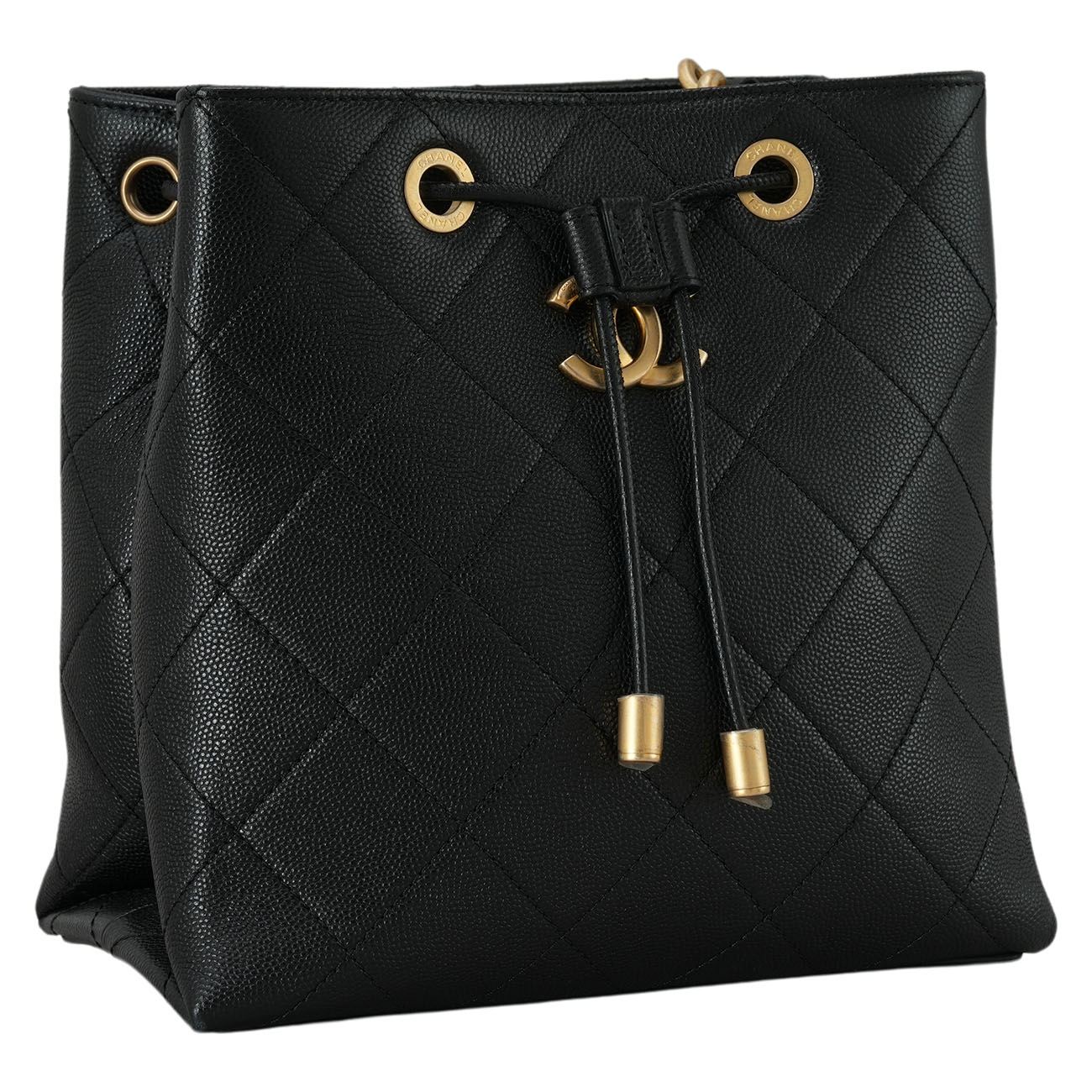CHANEL(USED)샤넬 AS2713 캐비어 CC로고 버킷백