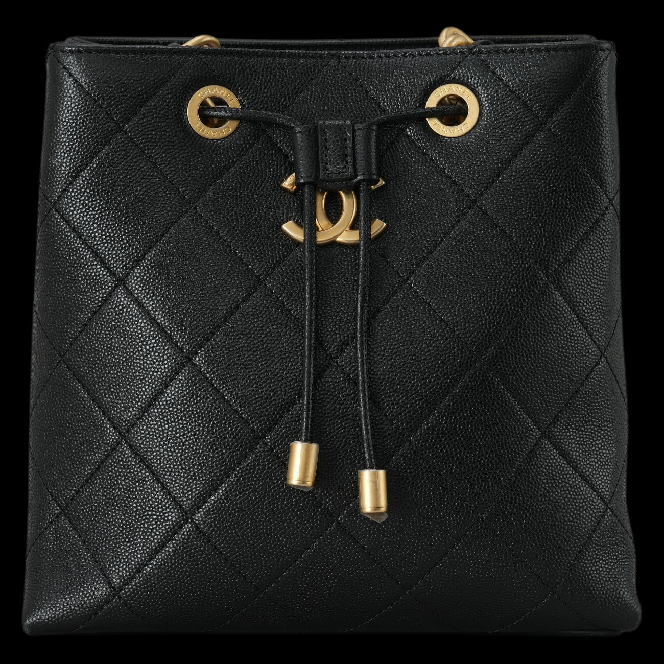 CHANEL(USED)샤넬 AS2713 캐비어 CC로고 버킷백