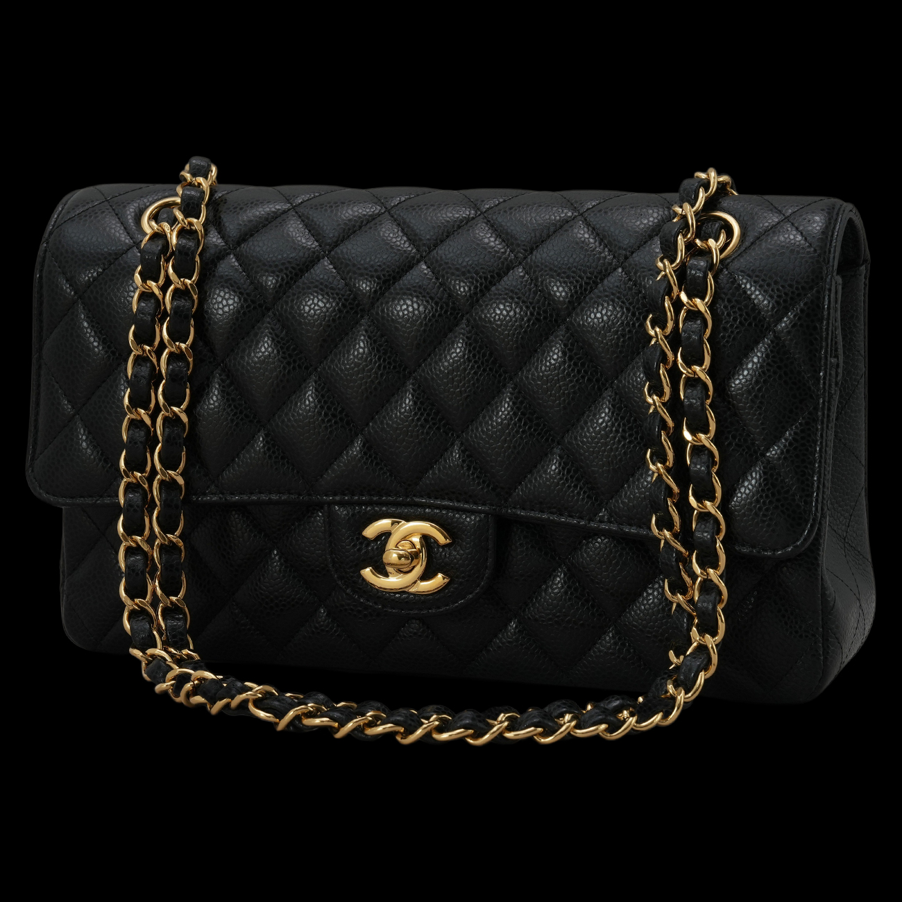 CHANEL(USED)샤넬 A01112 캐비어 클래식 미듐 플랩백