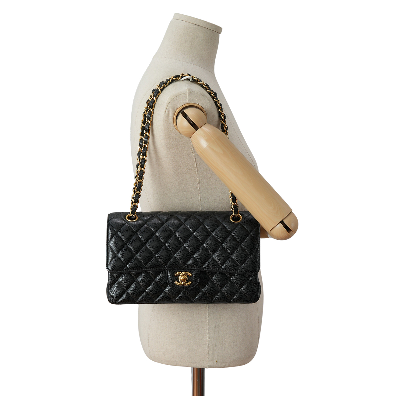 CHANEL(USED)샤넬 A01112 캐비어 클래식 미듐 플랩백