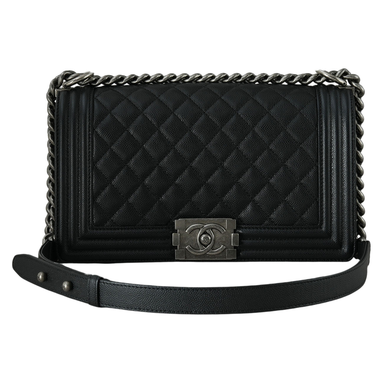 CHANEL(USED)샤넬 캐비어 보이샤넬 미듐 플랩백